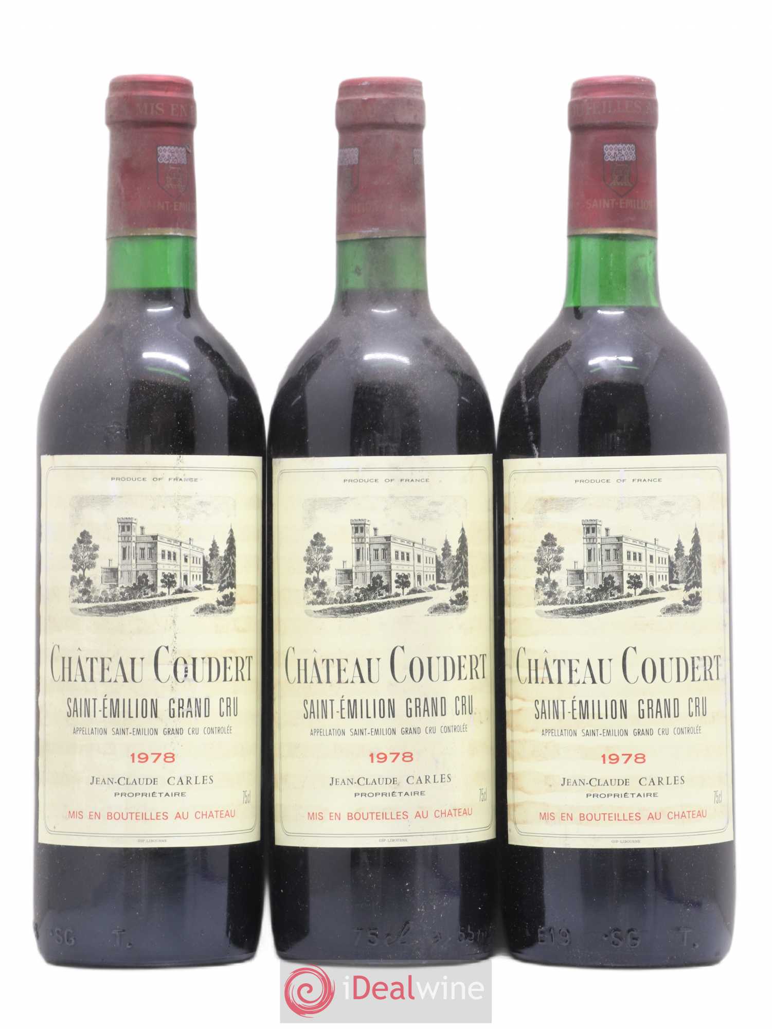 Saint-Émilion Grand Cru Château Coudert 1978 - Lot de 3 bouteilles - 0
