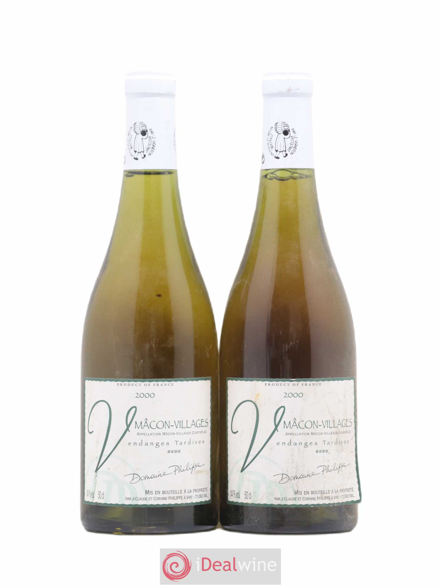 Mâcon Vendanges Tardives Domaine Philippe 50cl (sans prix de réserve) 2000 - Posten von 2 Flaschen - 0