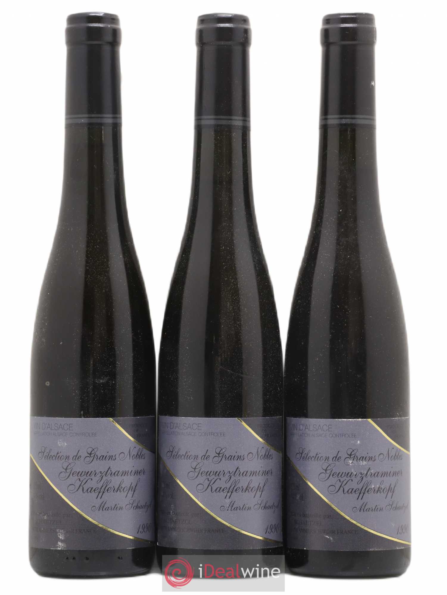 Gewurztraminer Kaefferkopf Selection de grains nobles Martin Schaetzel 1990 - Posten von 3 Demi-Flaschen - 0