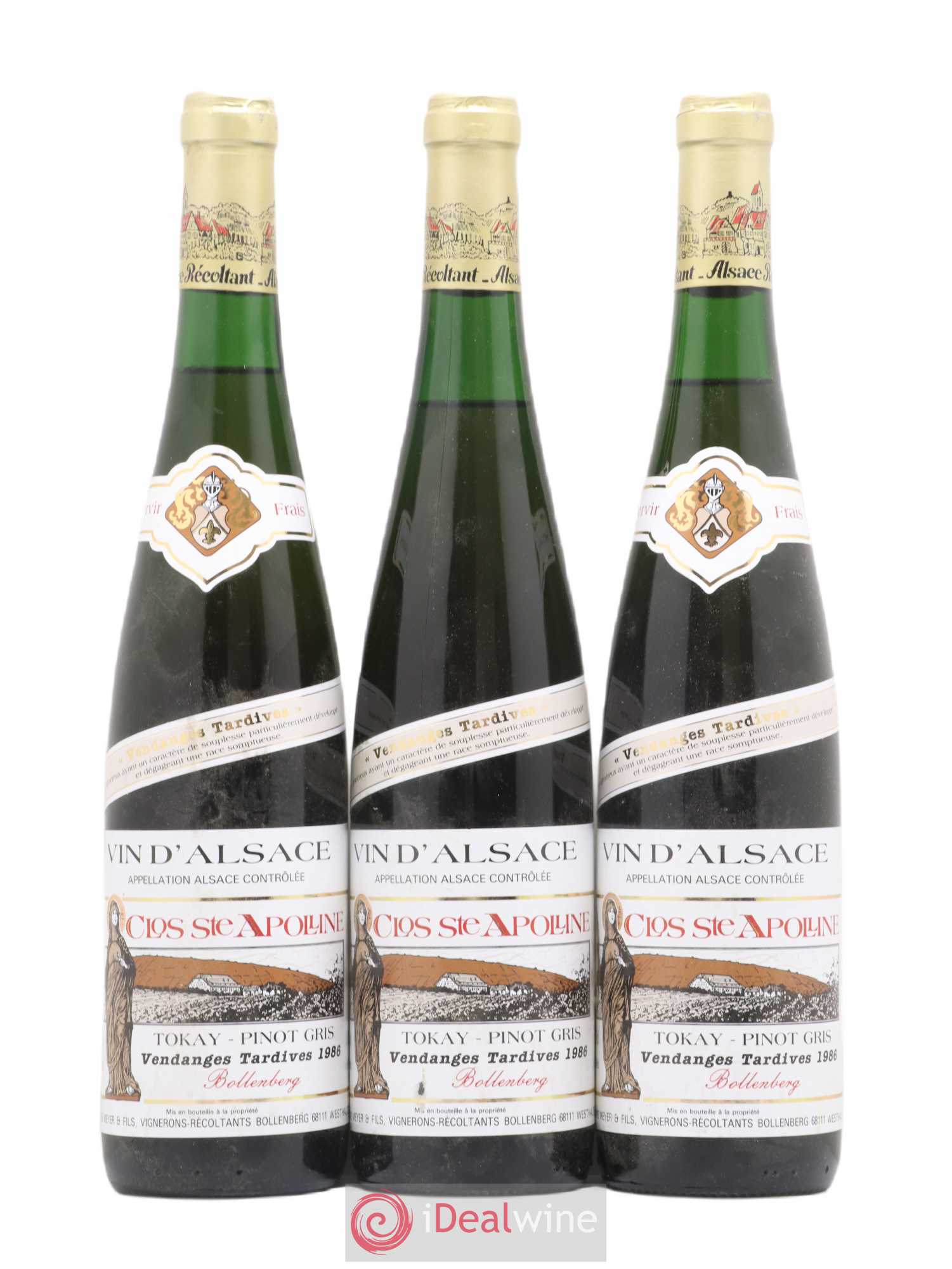 Pinot Gris (Tokay) Vendanges Tardives Bollenberg (sans prix de réserve) 1986 - Lotto di 3 bottiglie - 0