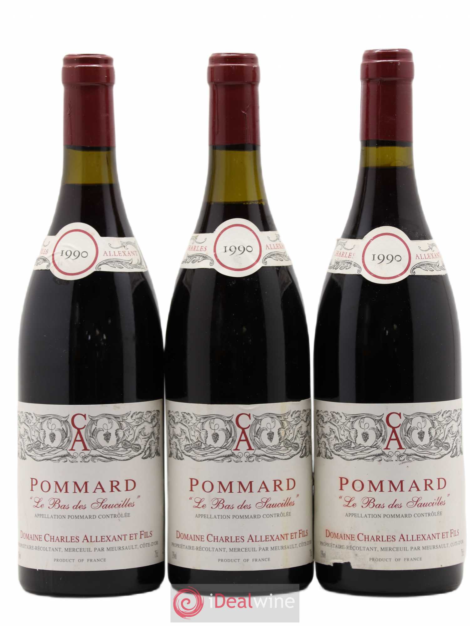 Pommard Le Bas des Saucilles Charles Allexant et Fils 1990 - Posten von 3 Flaschen - 0