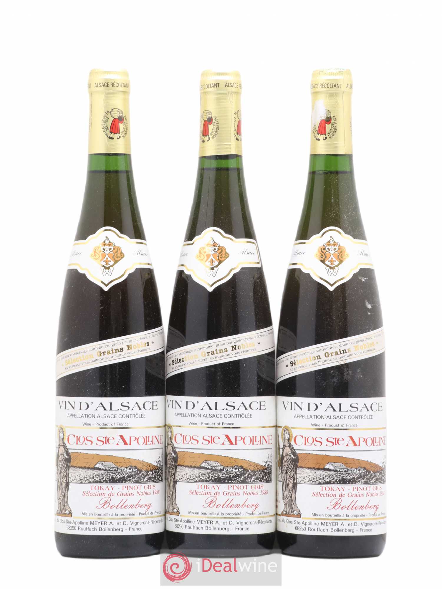Pinot Gris Selection de grains nobles Clos Sainte Appoline Bollenberg (sans prix de réserve) 1988 - Posten von 3 Flaschen - 0