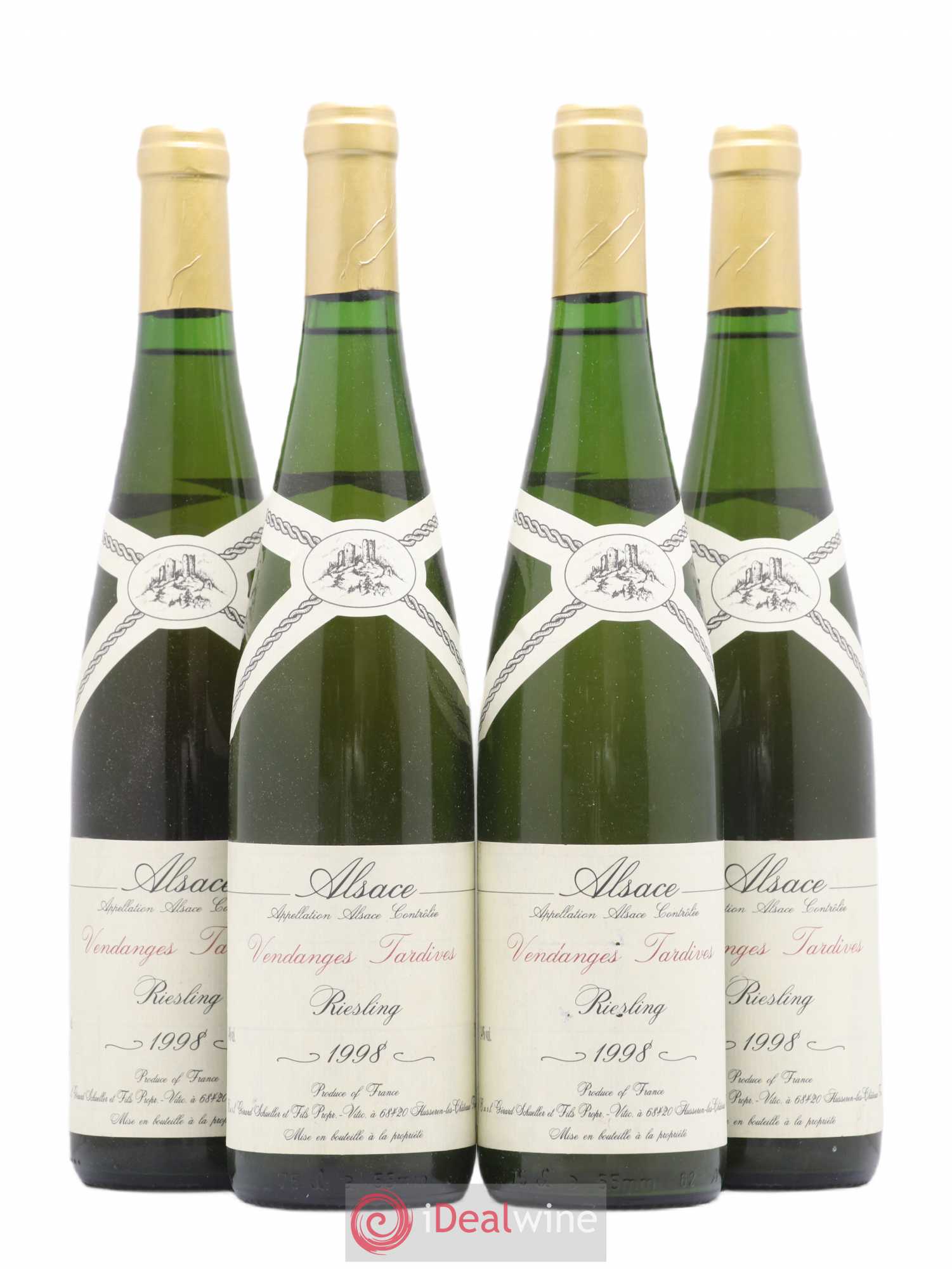 Riesling Vendanges Tardives Gerard Schueller et Fils 1998 - Posten von 4 Flaschen - 0