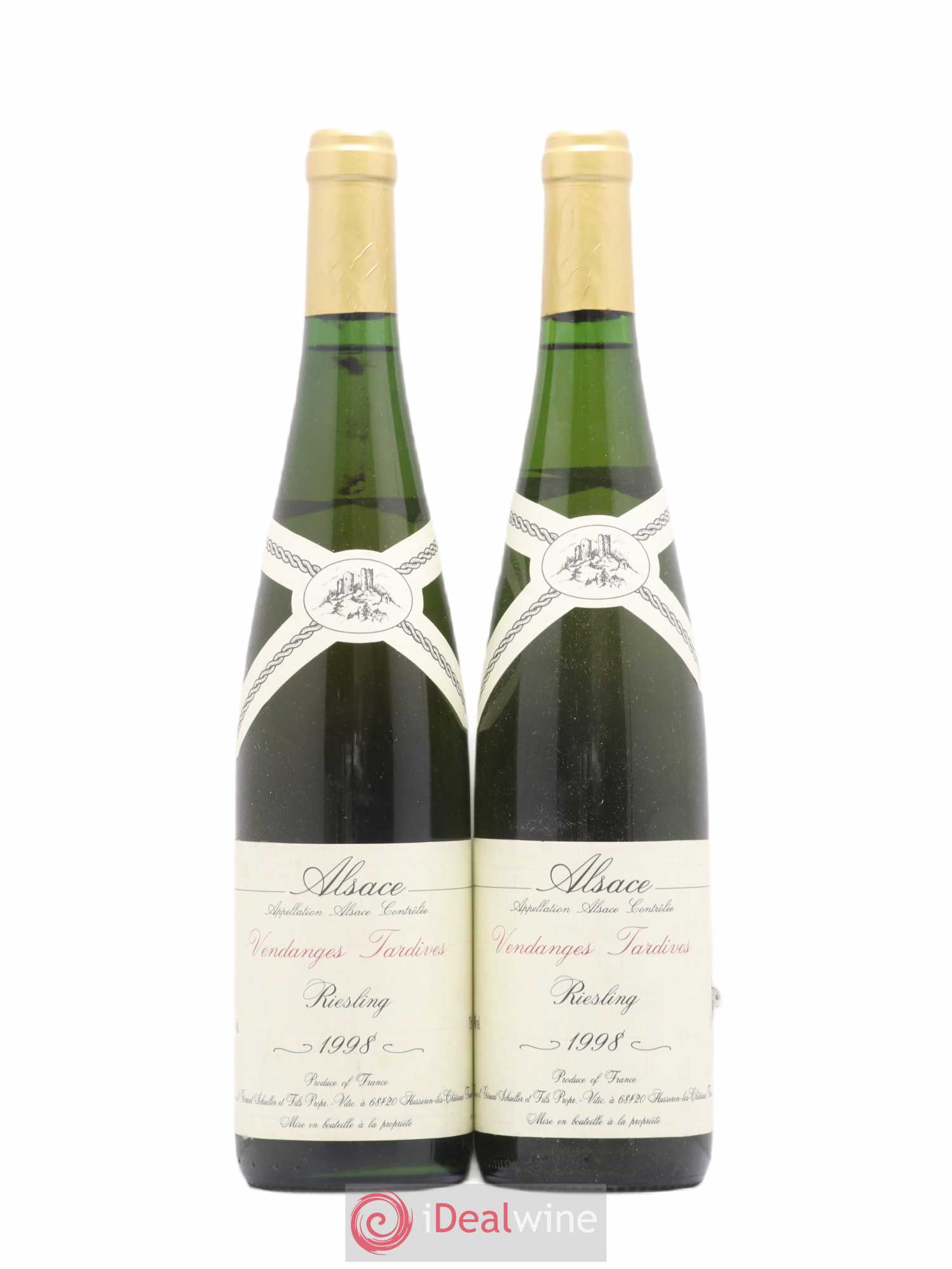 Riesling Vendanges Tardives Gerard Schueller et Fils 1998 - Posten von 2 Flaschen - 0