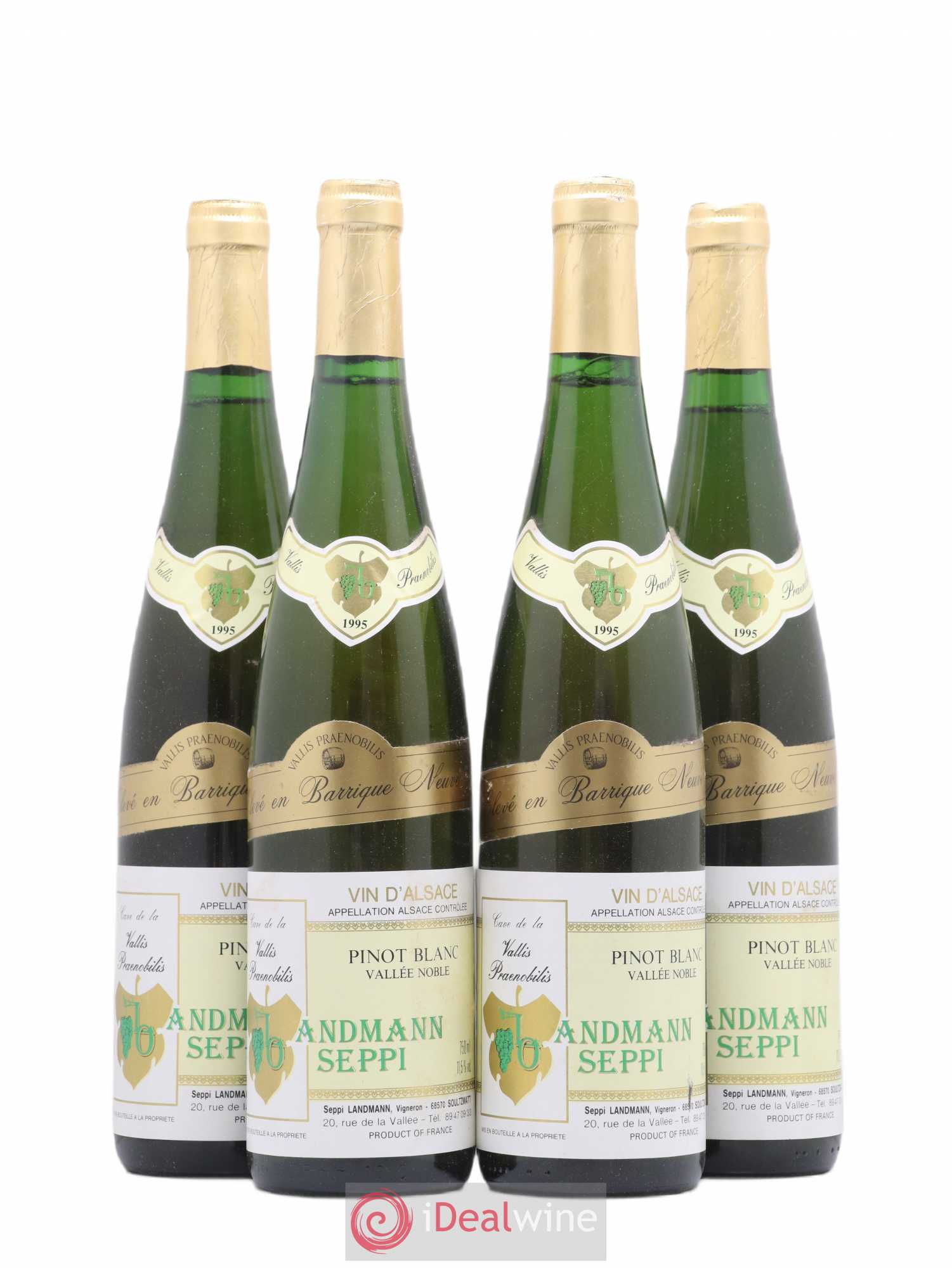 Alsace Pinot blanc Vallée noble Admann Seppi (sans prix de réserve) 1995 - Lot de 4 bouteilles - 0