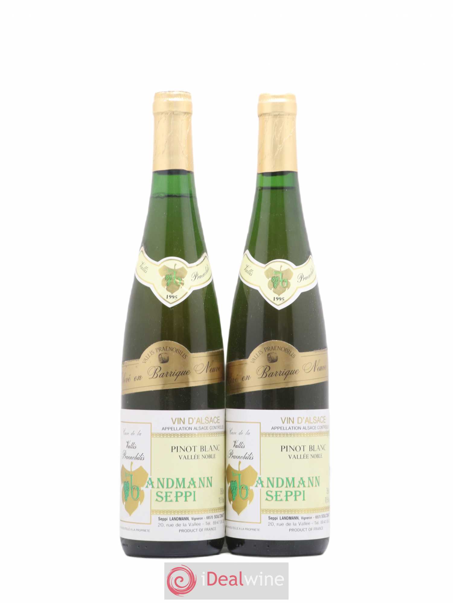 Alsace Pinot blanc Vallée noble Admann Seppi (sans prix de réserve) 1995 - Lot de 2 bouteilles - 0