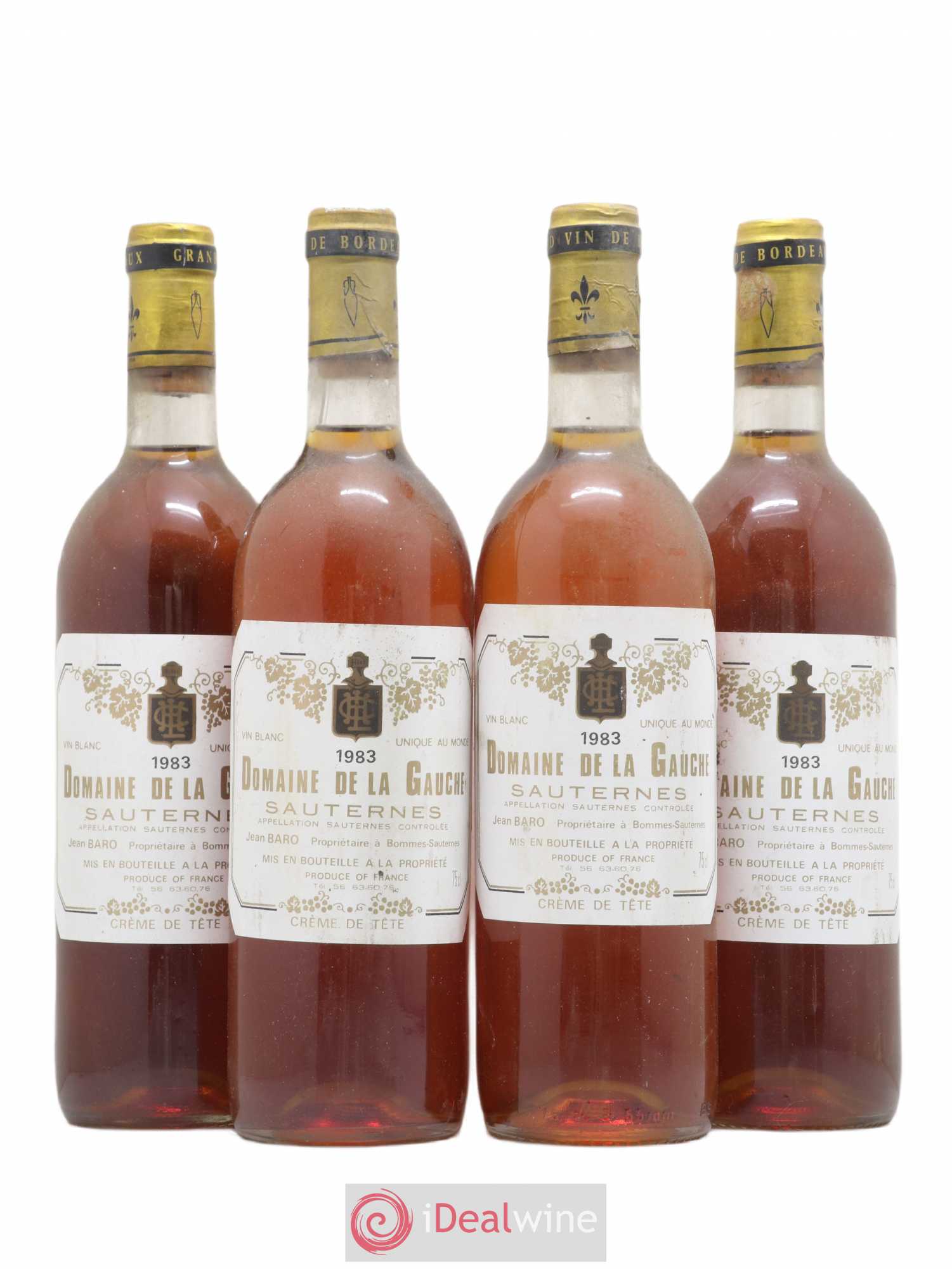 Sauternes Domaine de la Gauche 1983 - Lotto di 4 bottiglie - 0