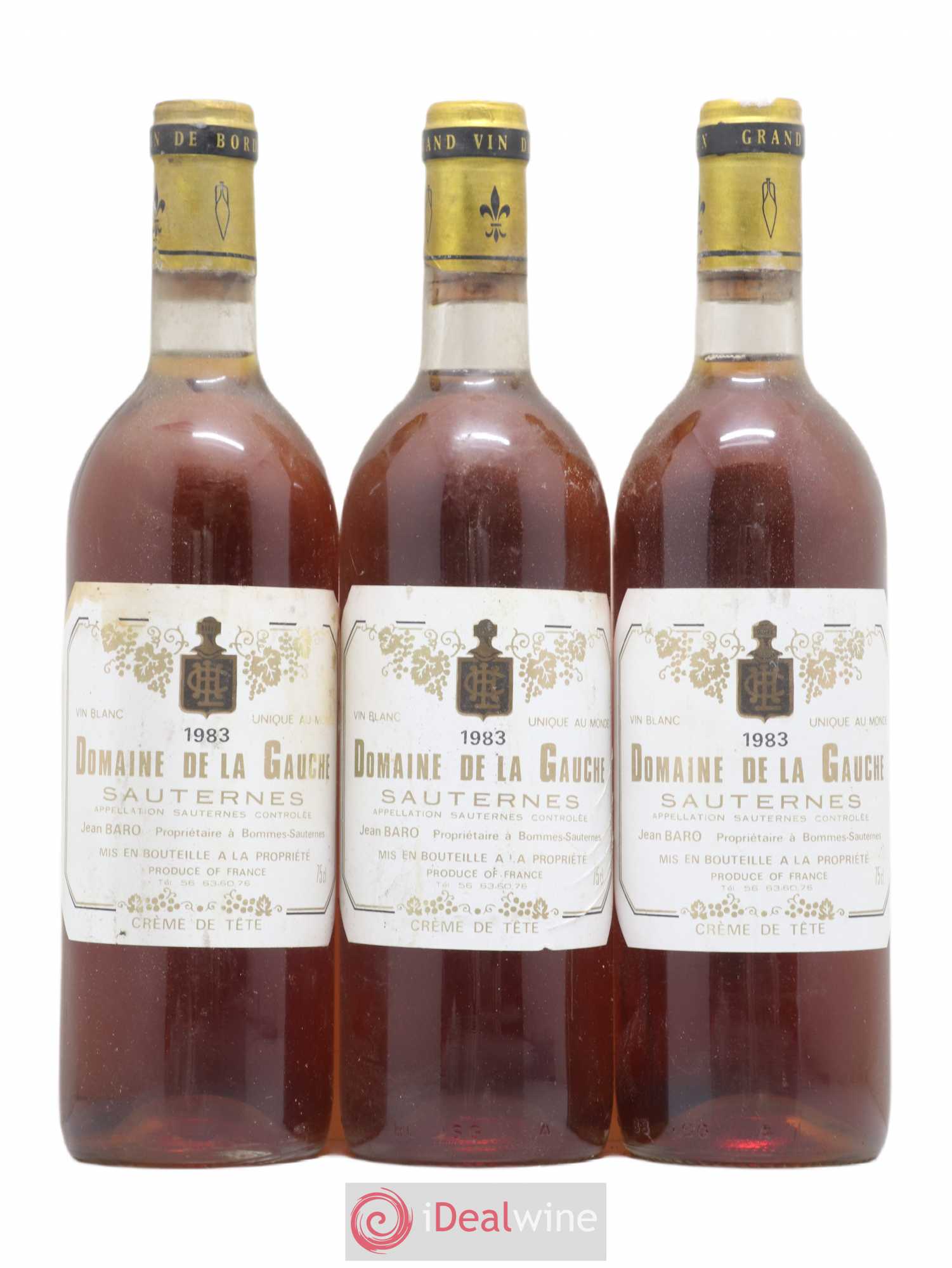 Sauternes Domaine de la Gauche 1983 - Lotto di 3 bottiglie - 0