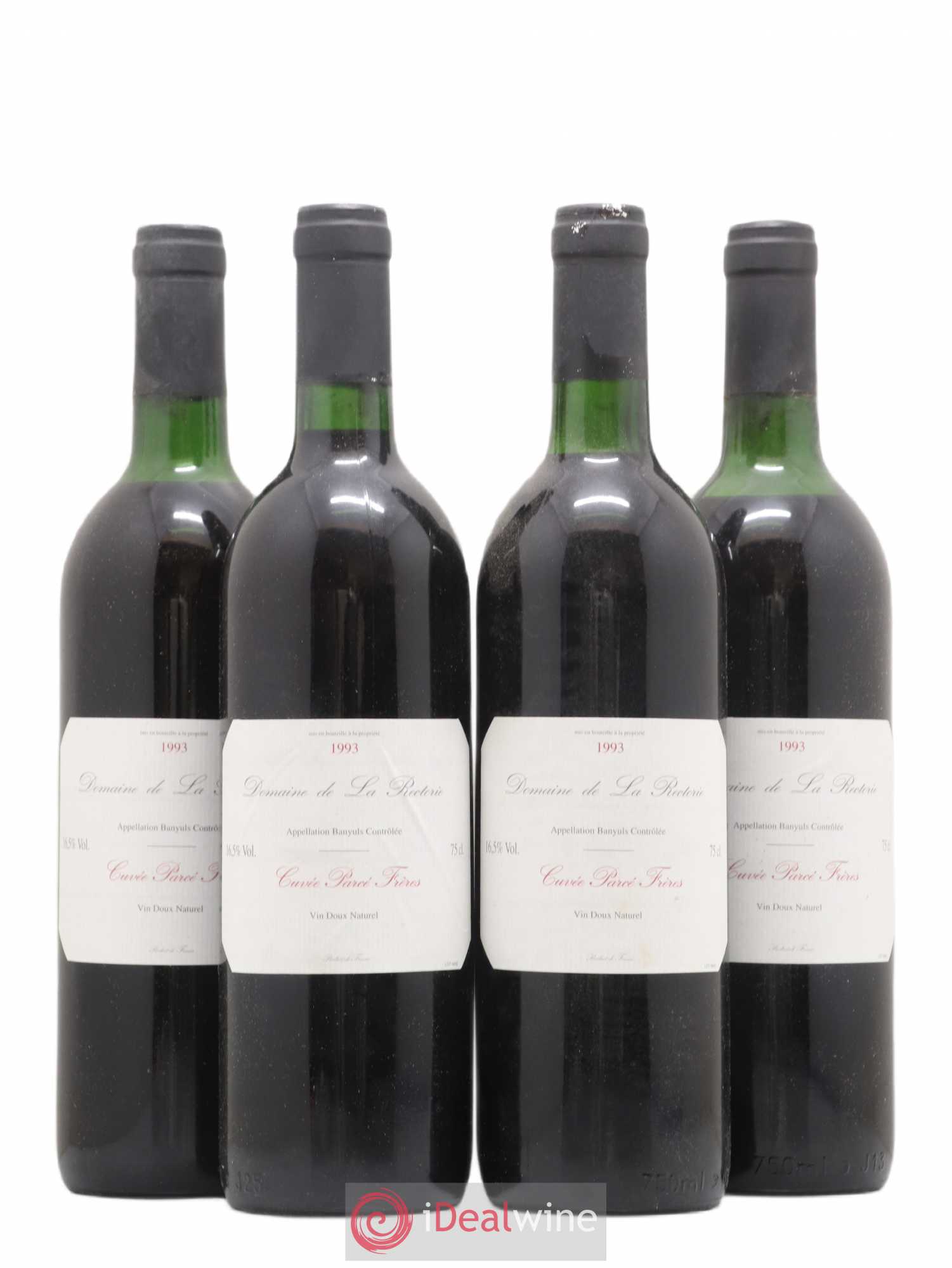 Banyuls La Rectorie (Domaine de) Léon Parcé Thierry et Jean Emmanuel Parcé Cuvée Parcé Frères 1993 - Posten von 4 Flaschen - 0