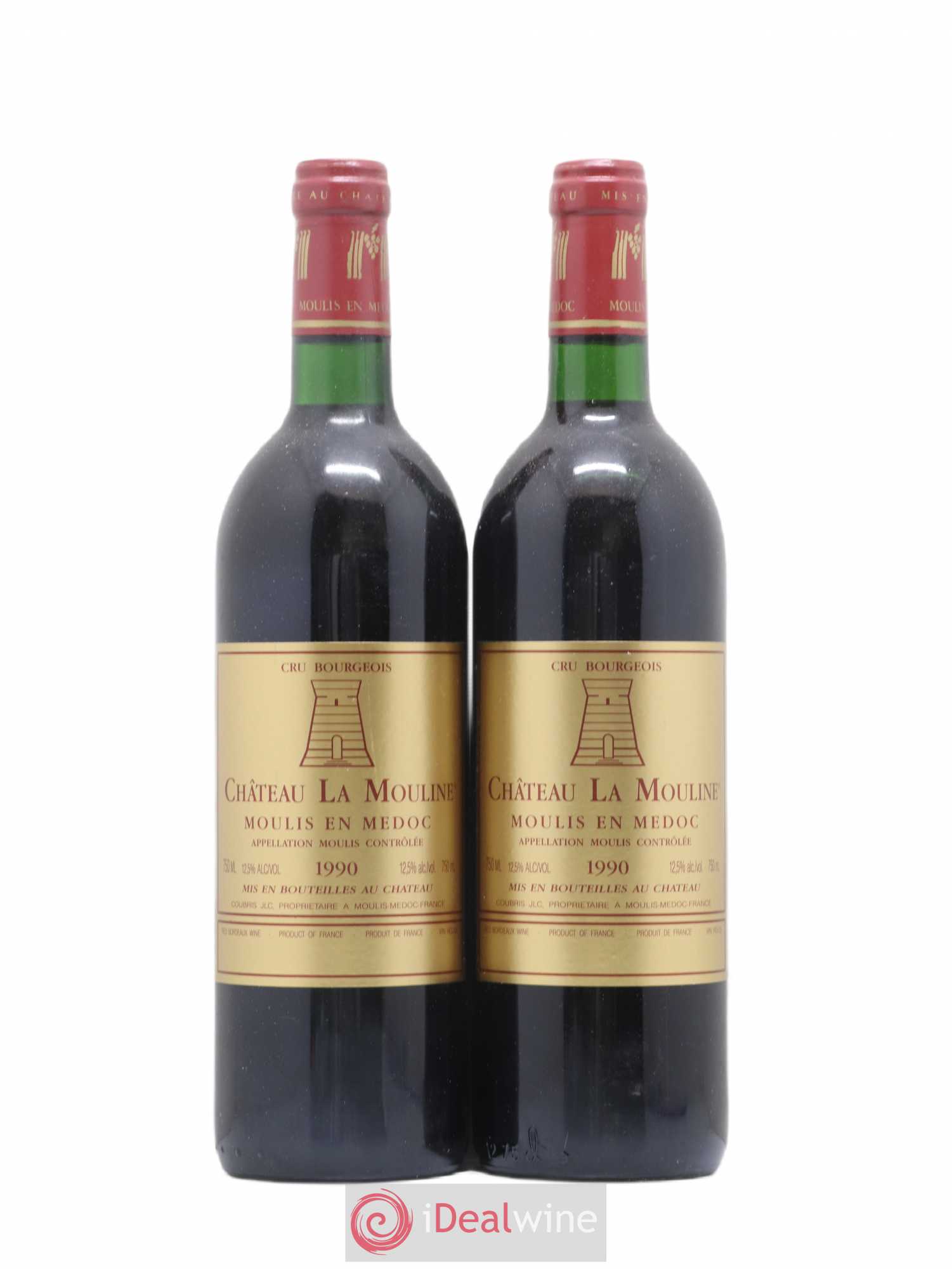 Moulis en Médoc Château La Mouline 1990 - Lot de 2 bouteilles - 0