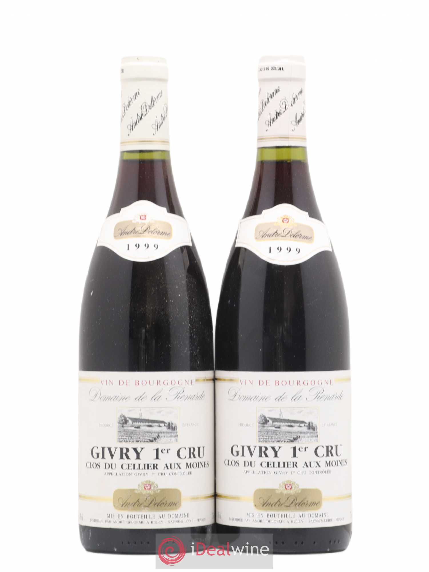 Givry 1er Cru Clos Du Cellier Aux Moines Domaine De La Renarde Andre Delorme 1999 - Lotto di 2 bottiglie - 0