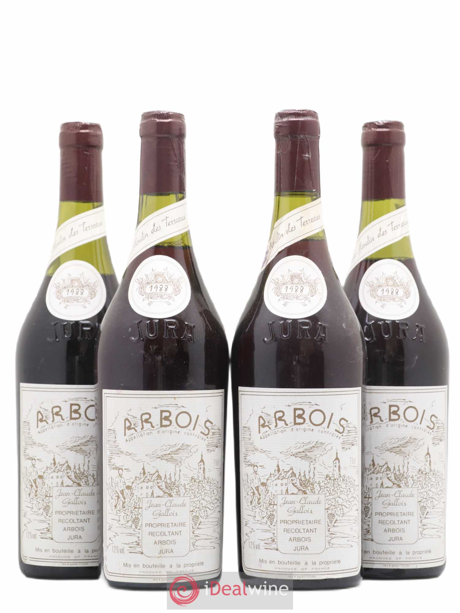Arbois Cuvee Moulin Des Terreaux Jean Claude Gallois 1988 - Posten von 4 Flaschen - 0