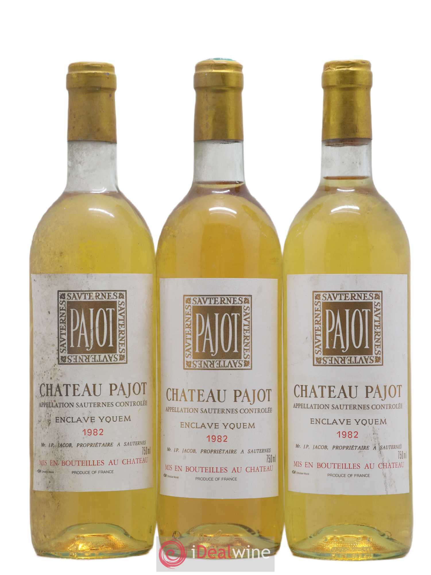 Sauternes Château Pajot 1982 - Lotto di 3 bottiglie - 0