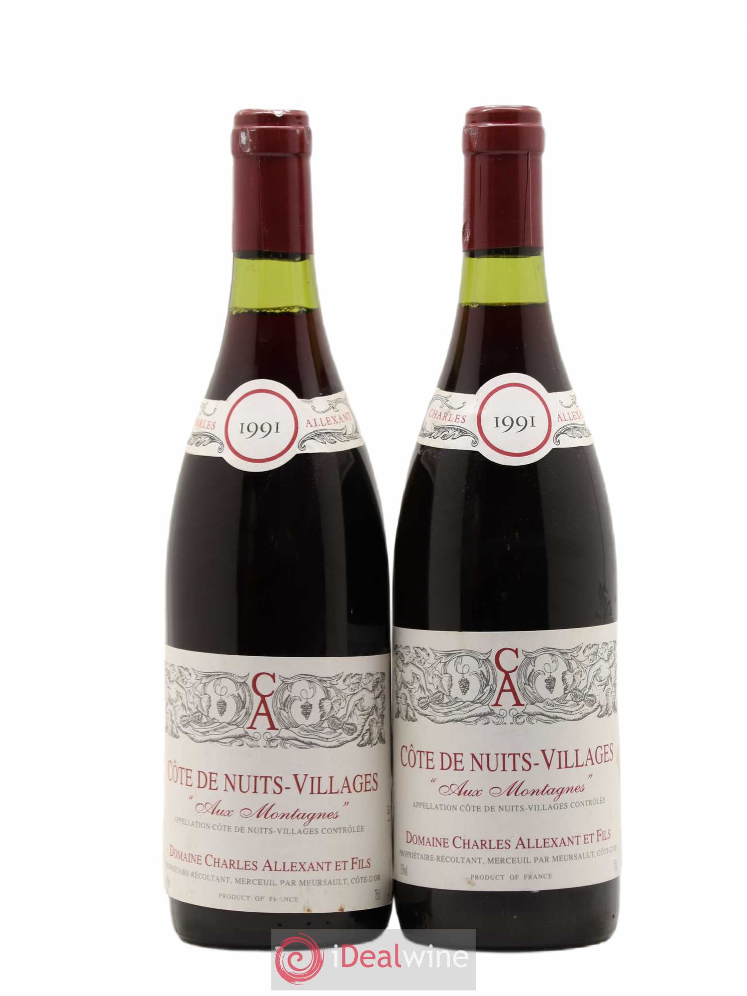 Côte de Nuits-Villages Aux Montagnes Charles Allexant et Fils 1991 - Posten von 2 Flaschen - 0