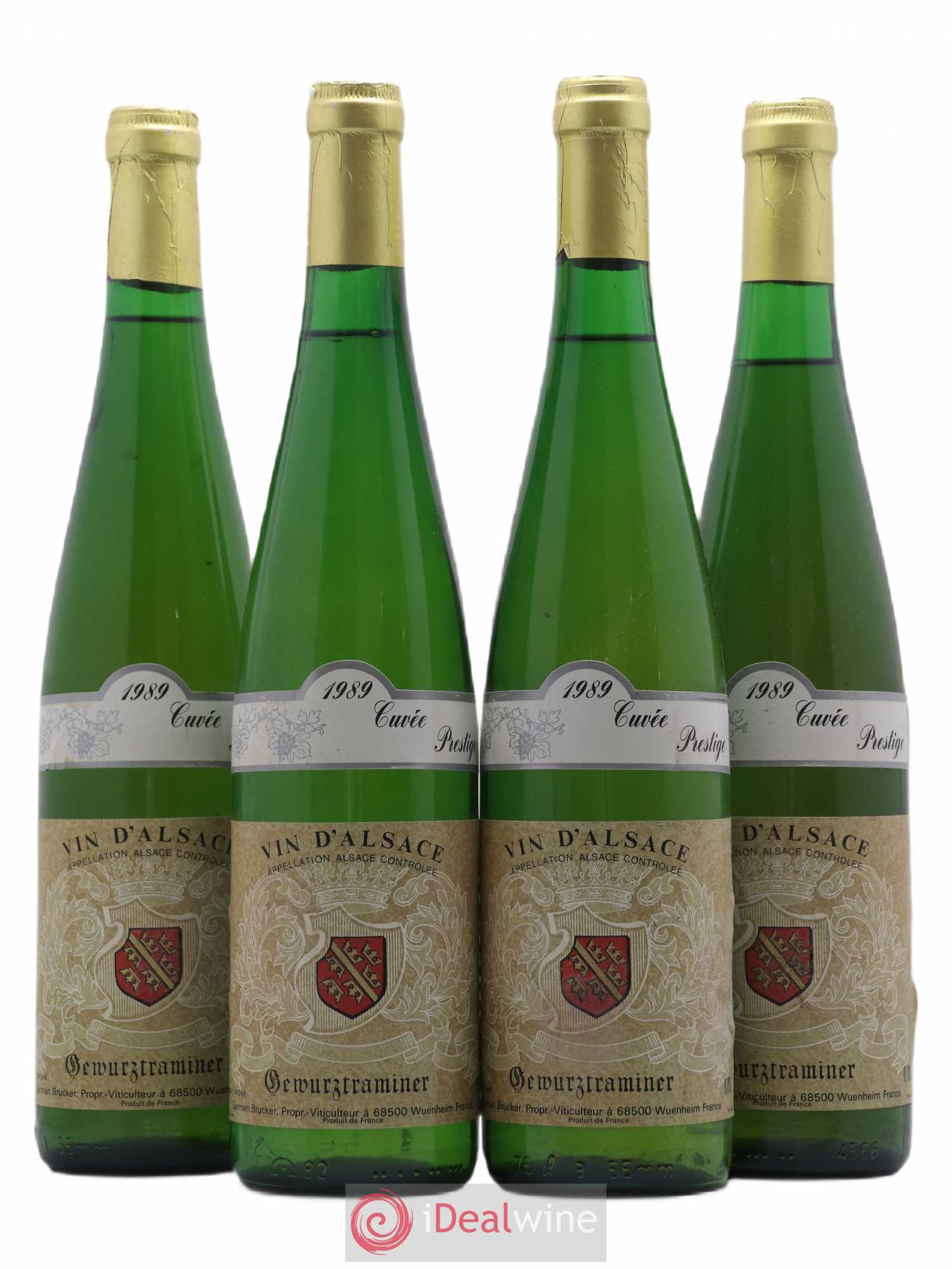 Alsace Gewurztraminer Prestige Germain Brucker (sans prix de réserve) 1989 - Posten von 4 Flaschen - 0