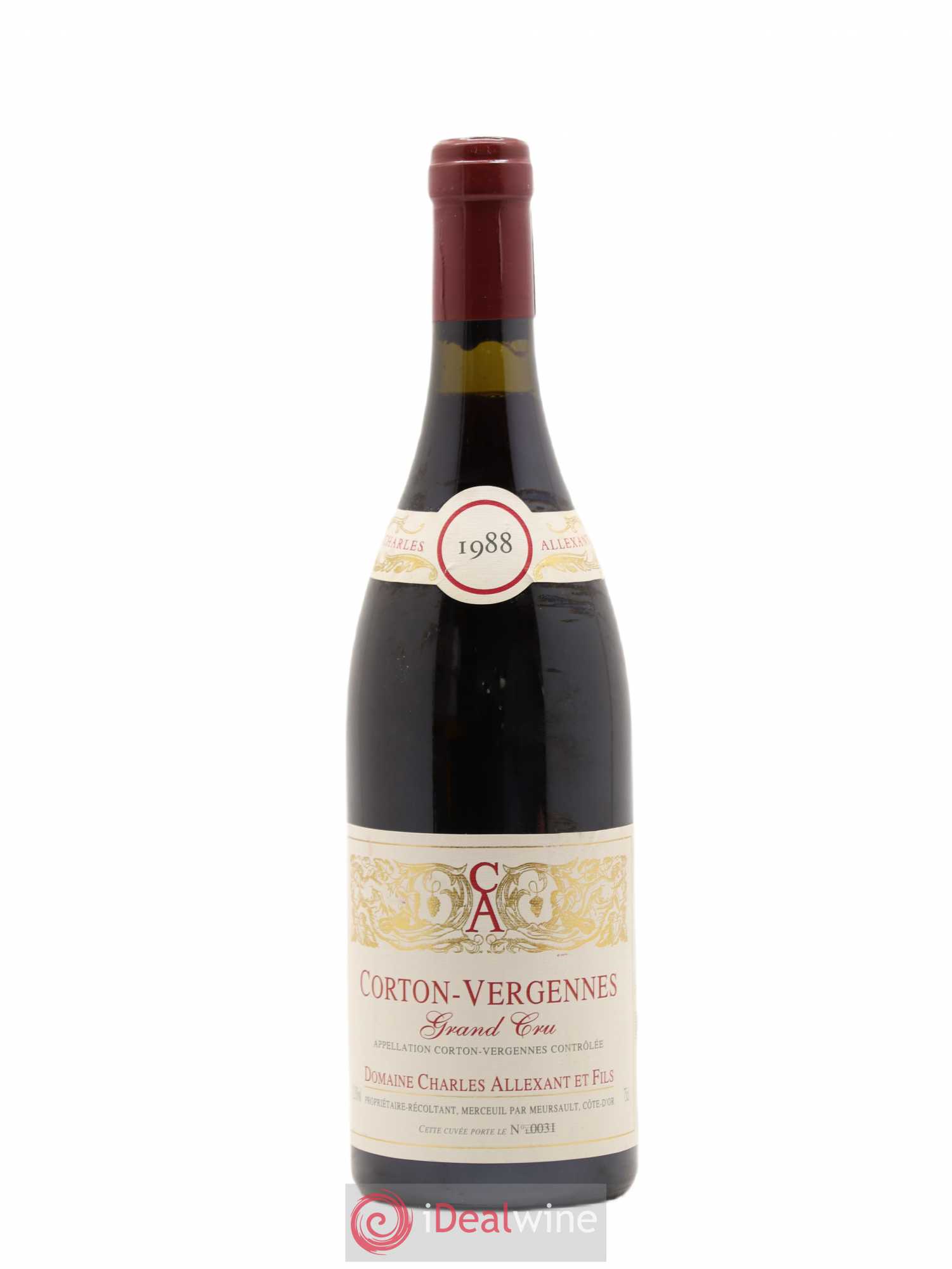 Corton Grand Cru Vergennes Charles Allexant et Fils 1988 - Posten von 1 Flasche - 0