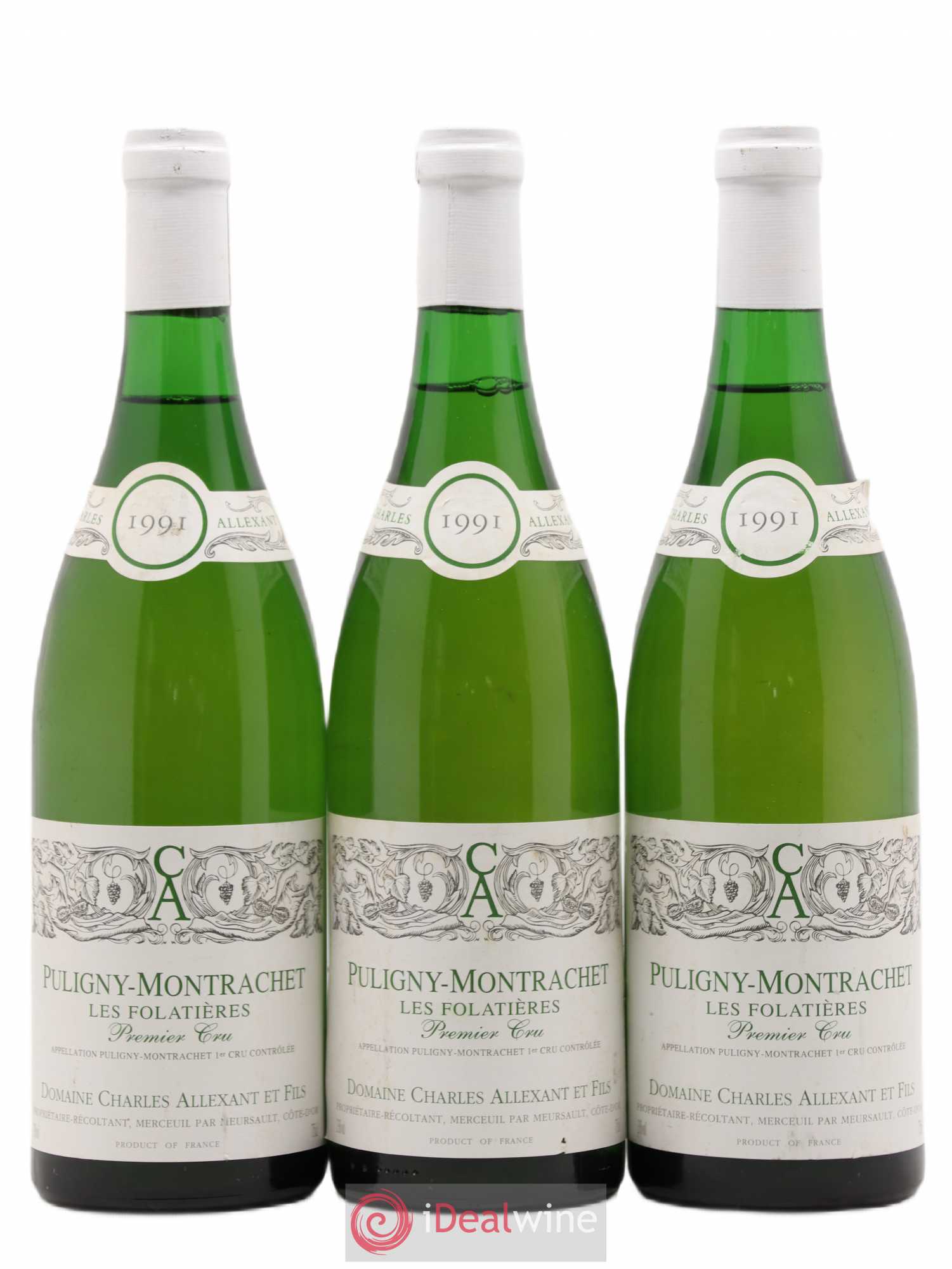 Puligny-Montrachet 1er Cru Les Folatieres Charles Allexant et Fils 1991 - Posten von 3 Flaschen - 0