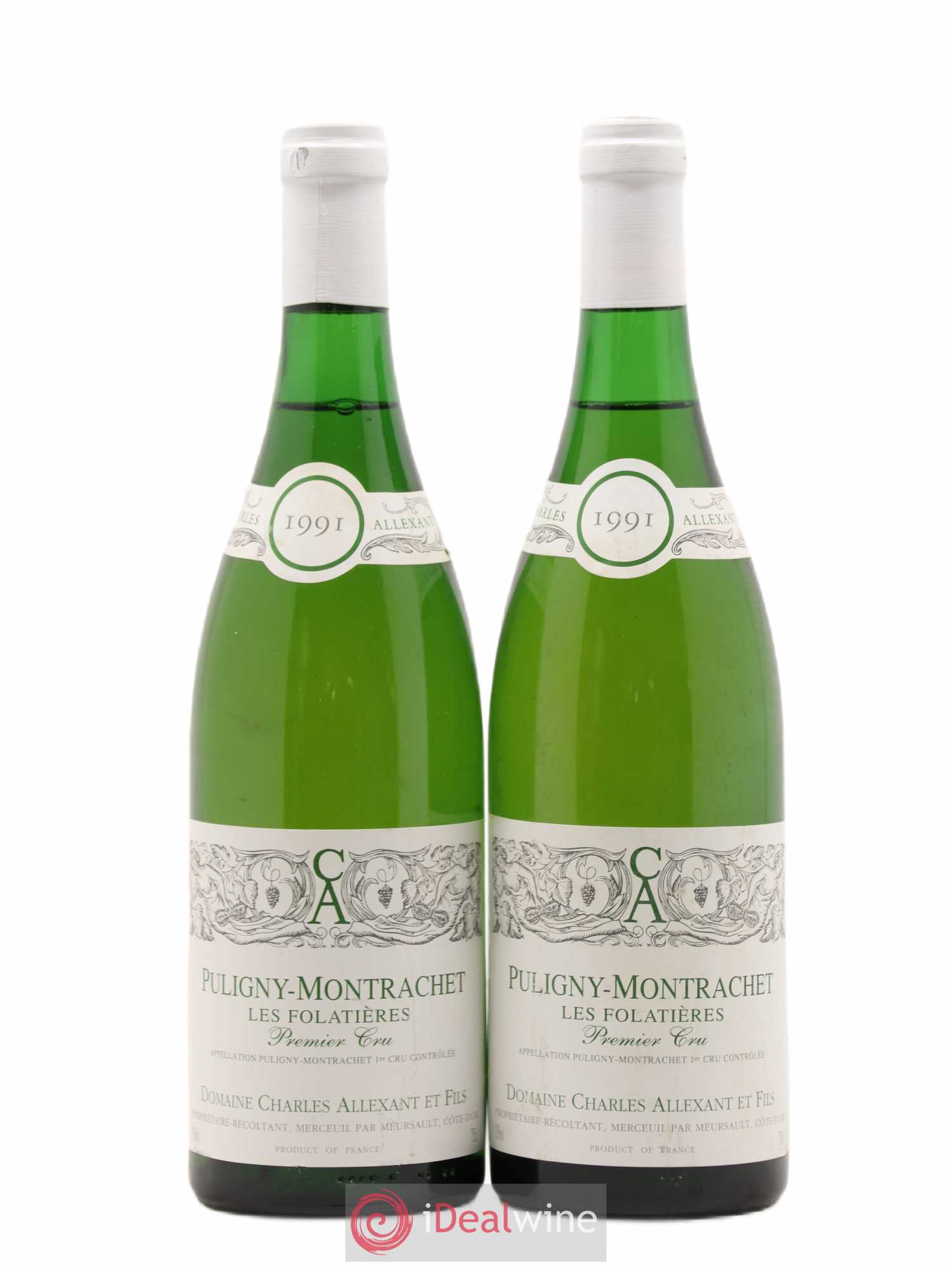 Puligny-Montrachet 1er Cru Les Folatieres Charles Allexant et Fils 1991 - Lotto di 2 bottiglie - 0