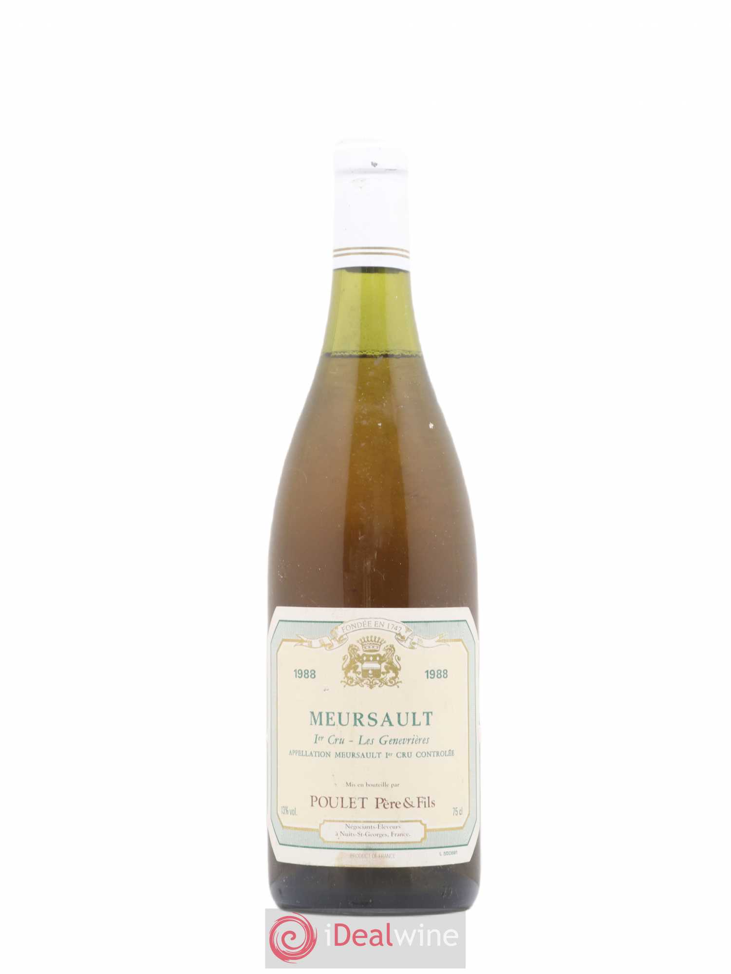 Meursault 1er Cru Les Genevrieres Poulet Pere Et Fils 1988 - Posten von 1 Flasche - 0