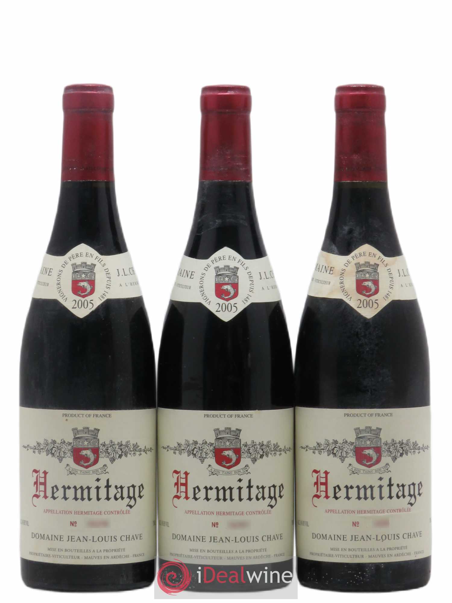 Hermitage Jean-Louis Chave 2005 - Lot de 3 bouteilles - 0