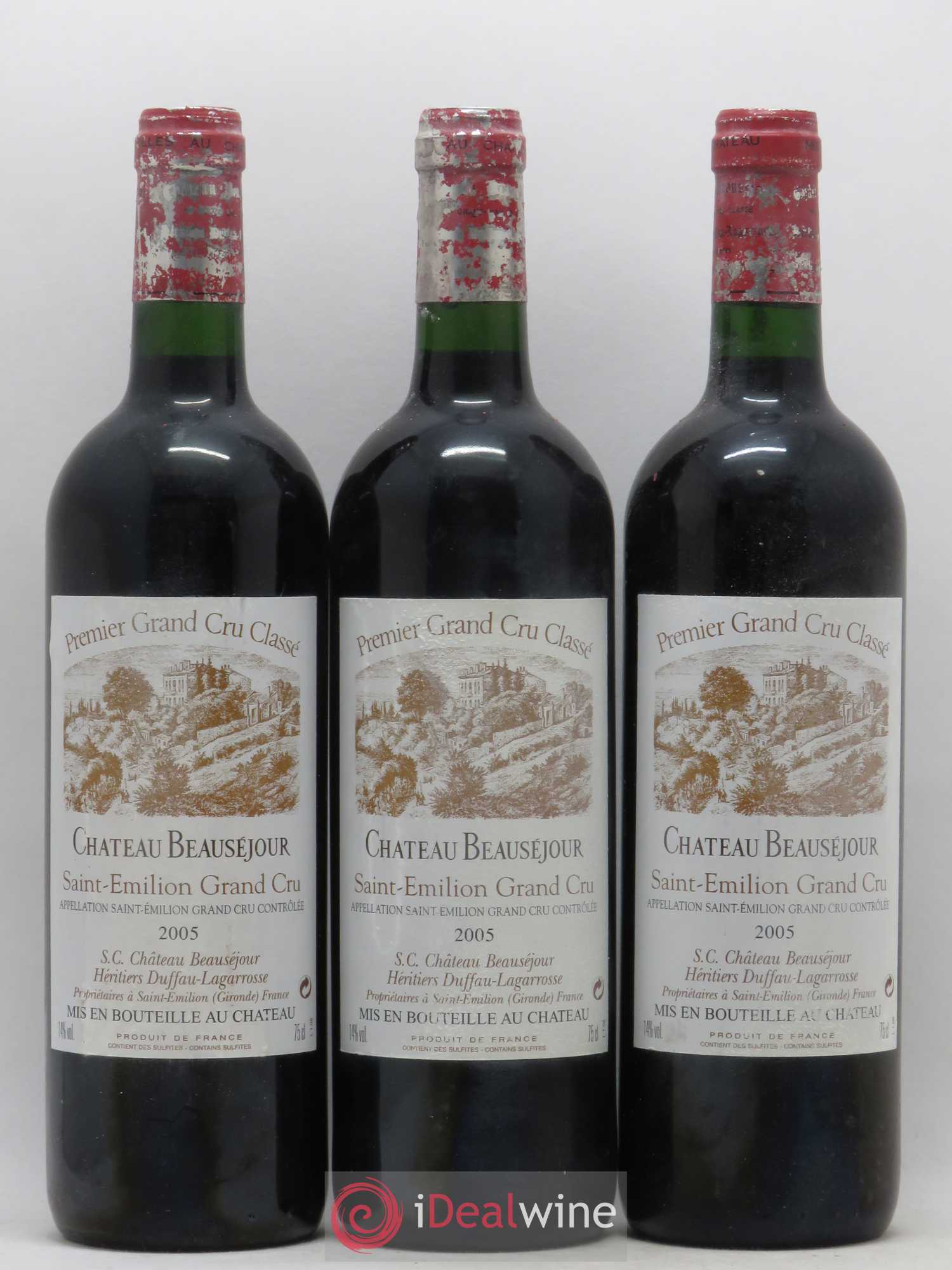 Château Beauséjour (Duffau-Lagarrosse) 1er Grand Cru Classé B 2005 - Lot de 6 bouteilles - 1