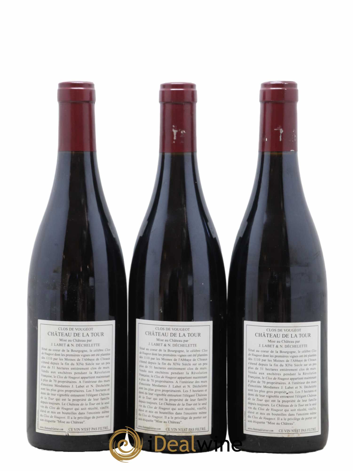 Clos de Vougeot Grand Cru Vieilles Vignes Château de La Tour 2005 - Lot of 3 bottles - 1