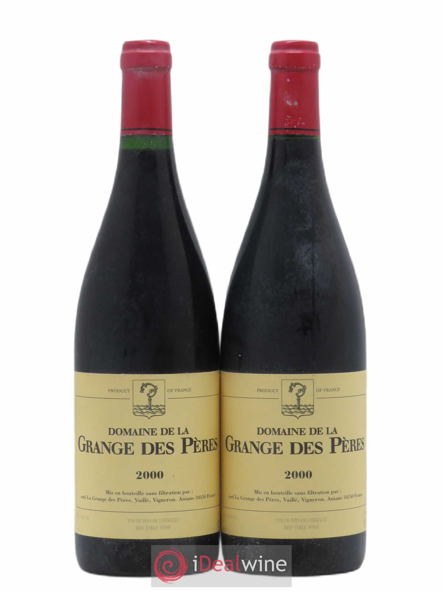 Pays d'Hérault Grange des Pères Laurent Vaillé 2000 - Lot de 2 bouteilles - 0