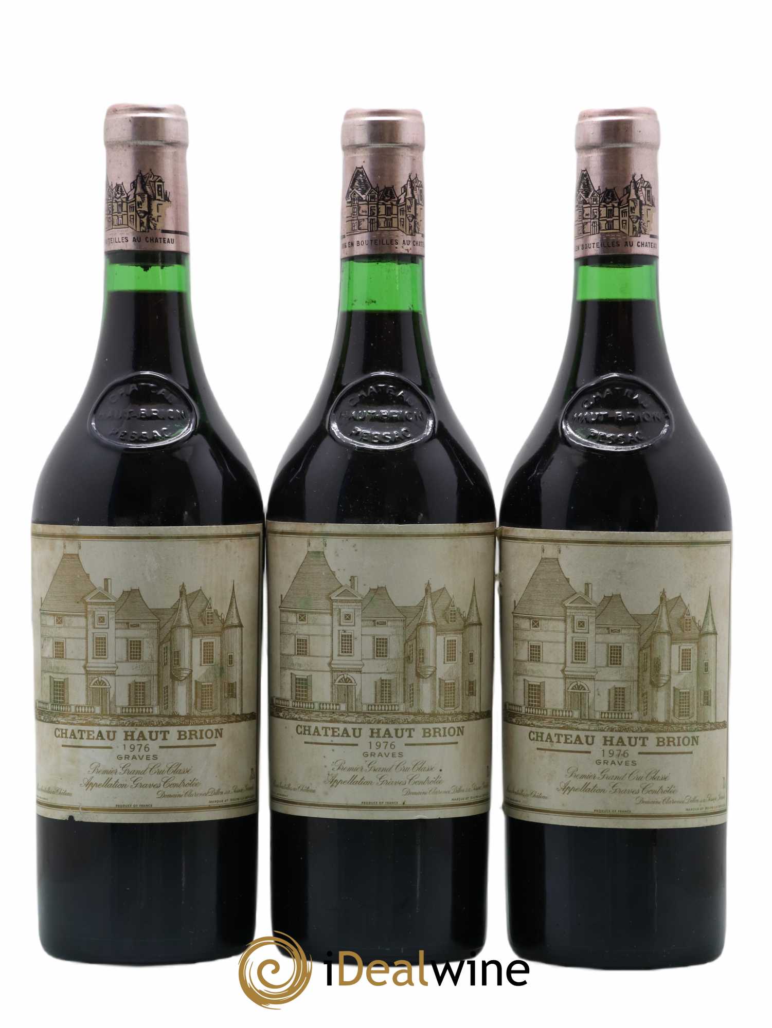Château Haut Brion 1er Grand Cru Classé 1976 - Lot de 3 bouteilles - 0