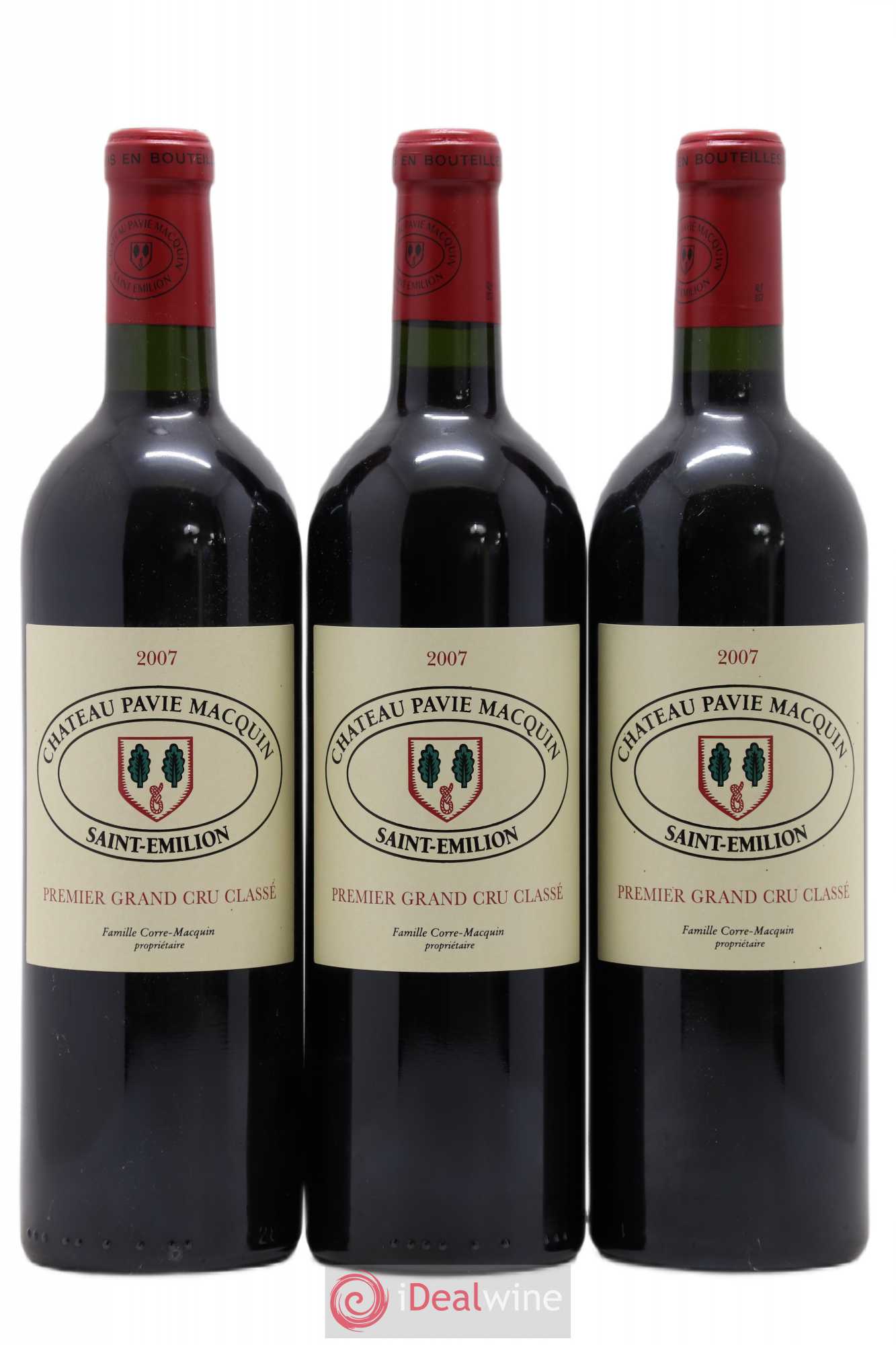 Château Pavie Macquin 1er Grand Cru Classé B 2007 - Lot de 3 bouteilles - 0
