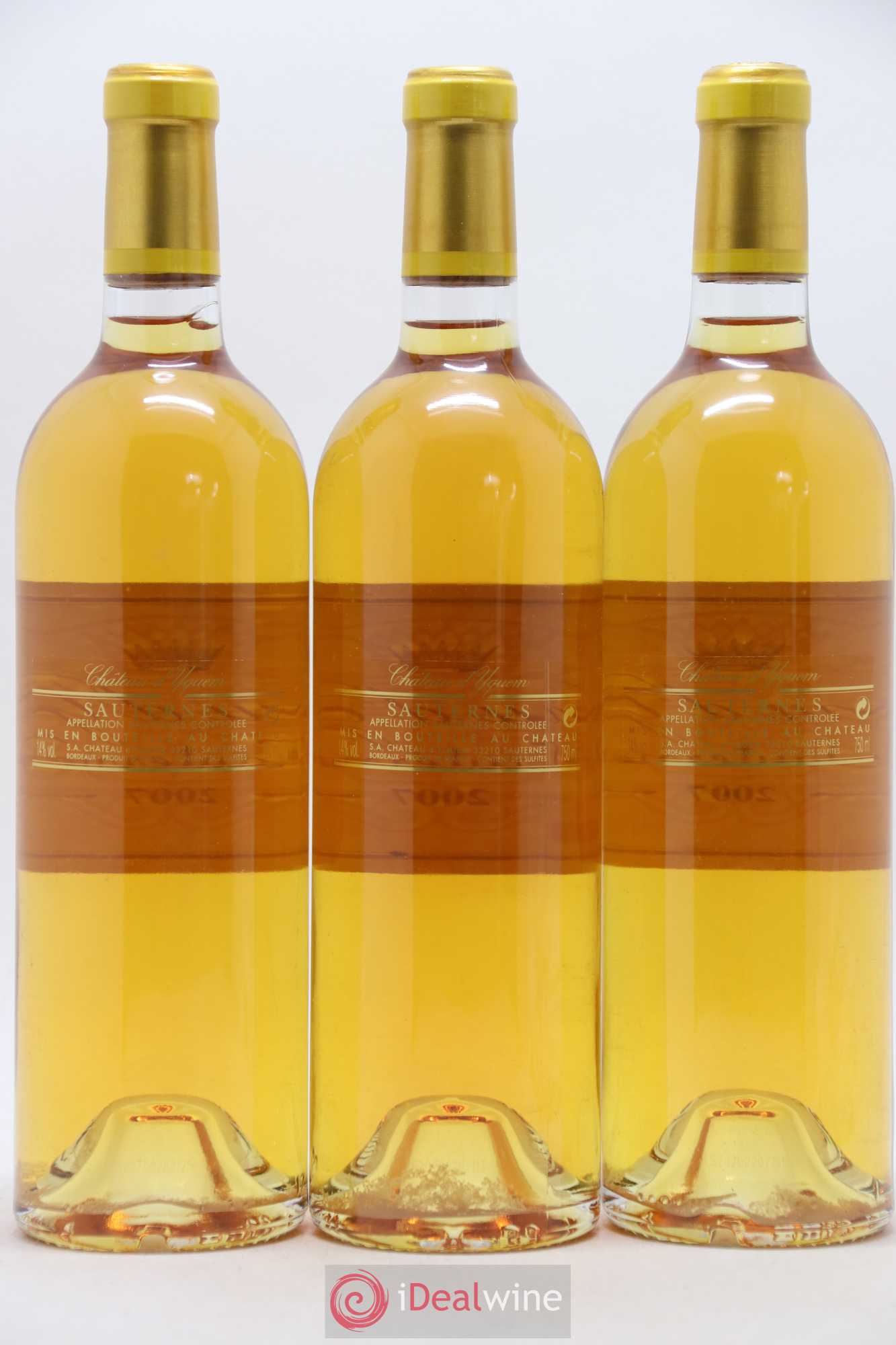 Château d' Yquem 1er Cru Classé Supérieur 2007 - Lotto di 3 bottiglie - 1