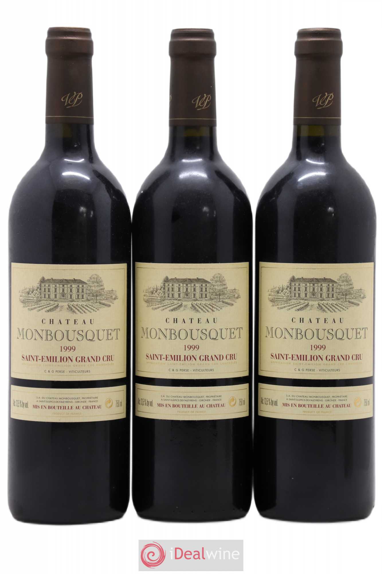 Château Monbousquet Grand Cru Classé 1999 - Lot de 3 bouteilles - 0