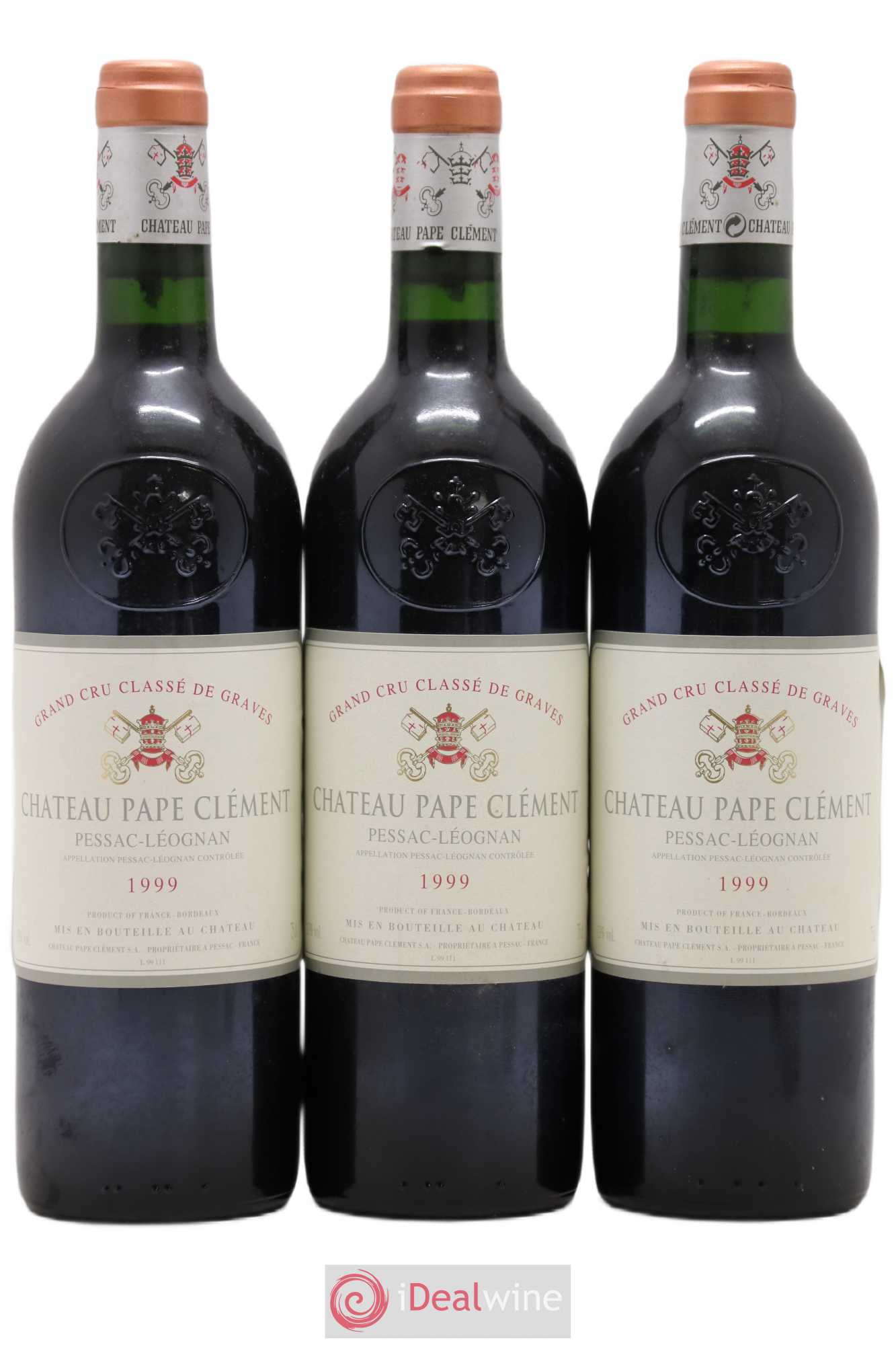 Château Pape Clément Cru Classé de Graves 1999 - Lot de 3 bouteilles - 0