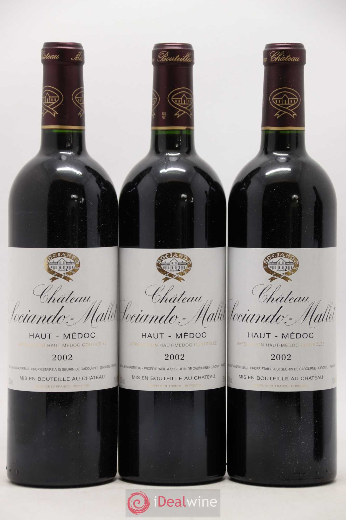 Château Sociando Mallet 2002 - Lot de 12 bouteilles - 1
