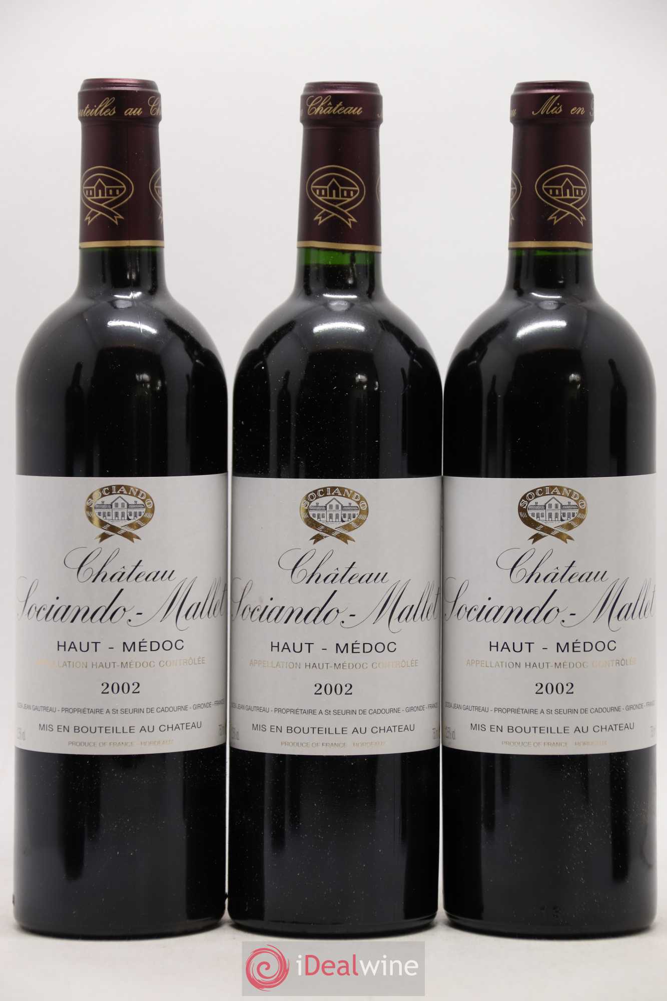 Château Sociando Mallet 2002 - Lot de 12 bouteilles - 2