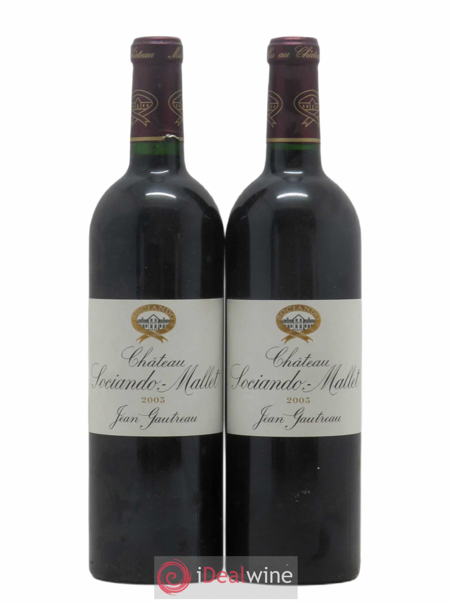 Château Sociando Mallet 2003 - Lot de 2 bouteilles - 0