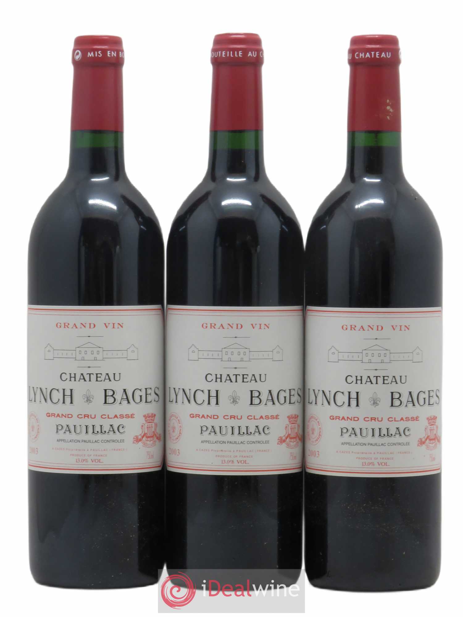 Château Lynch Bages 5ème Grand Cru Classé 2003 - Lot de 3 bouteilles - 0