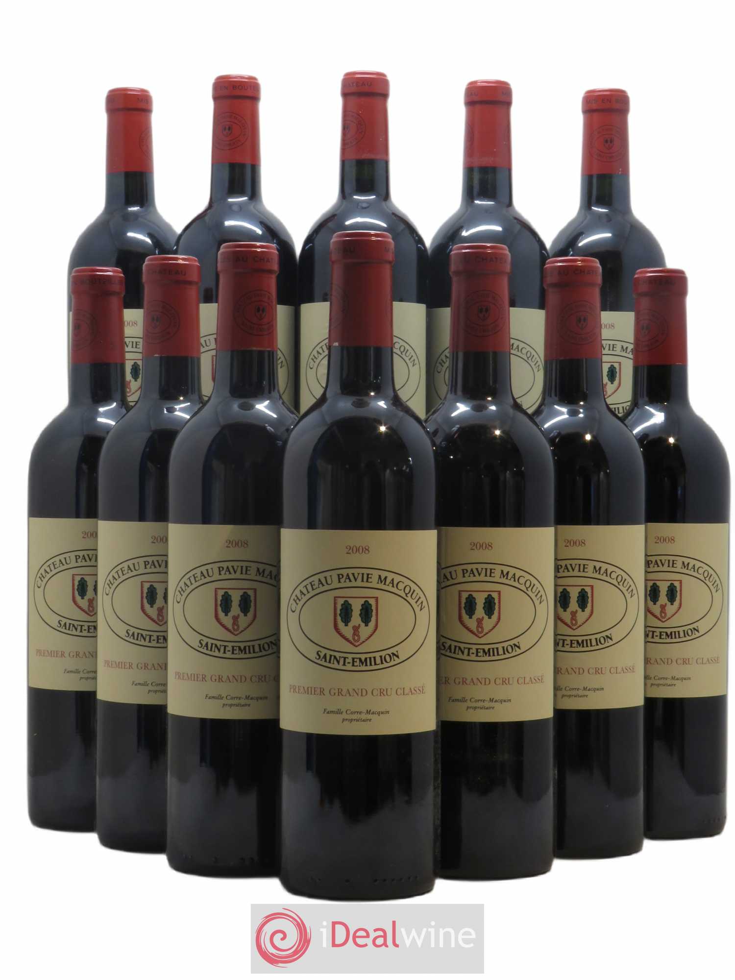 Château Pavie Macquin 1er Grand Cru Classé B 2008 - Lot de 12 bouteilles - 0