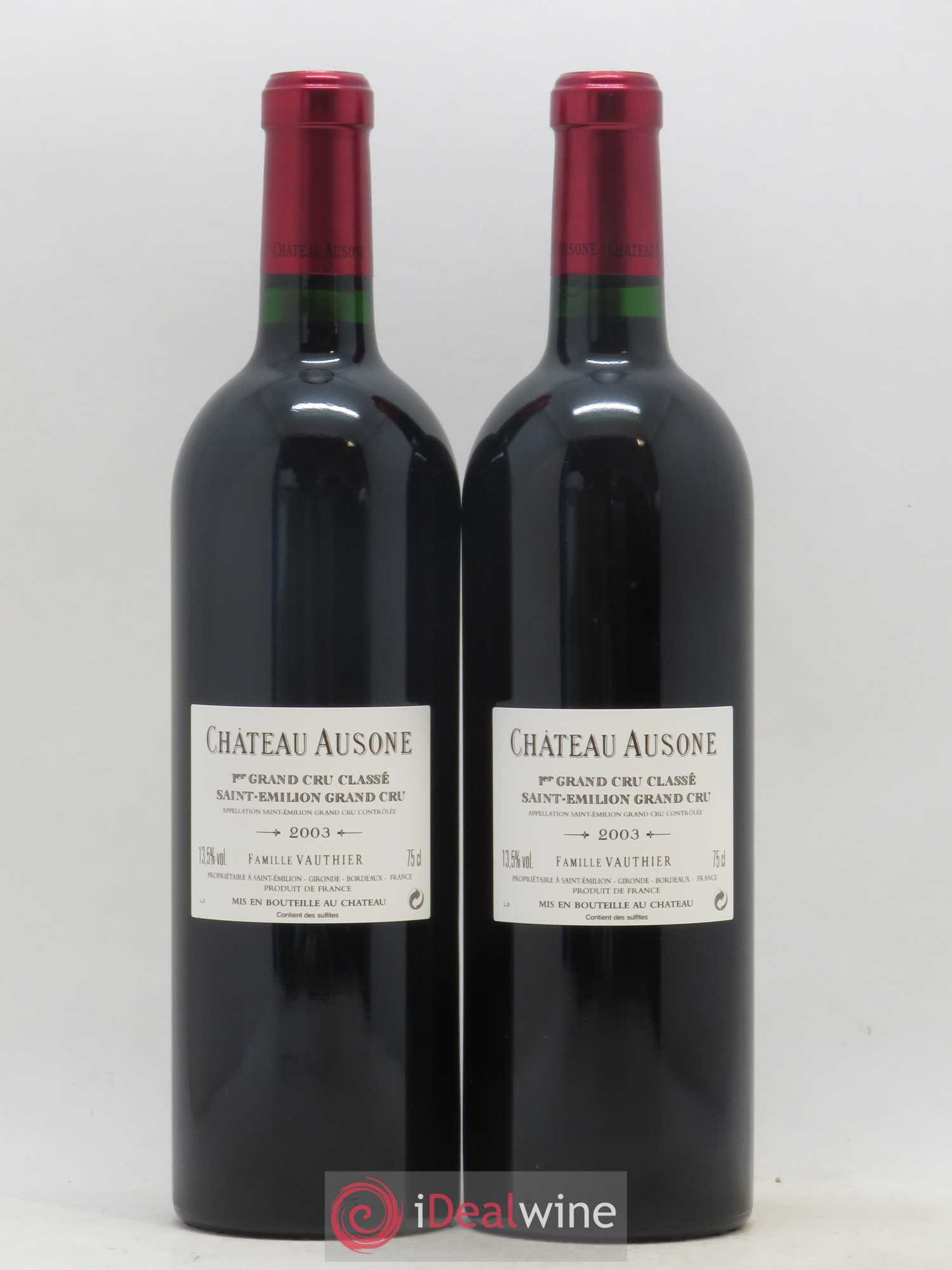 Château Ausone 1er Grand Cru Classé A 2003 - Lot de 2 bouteilles - 1