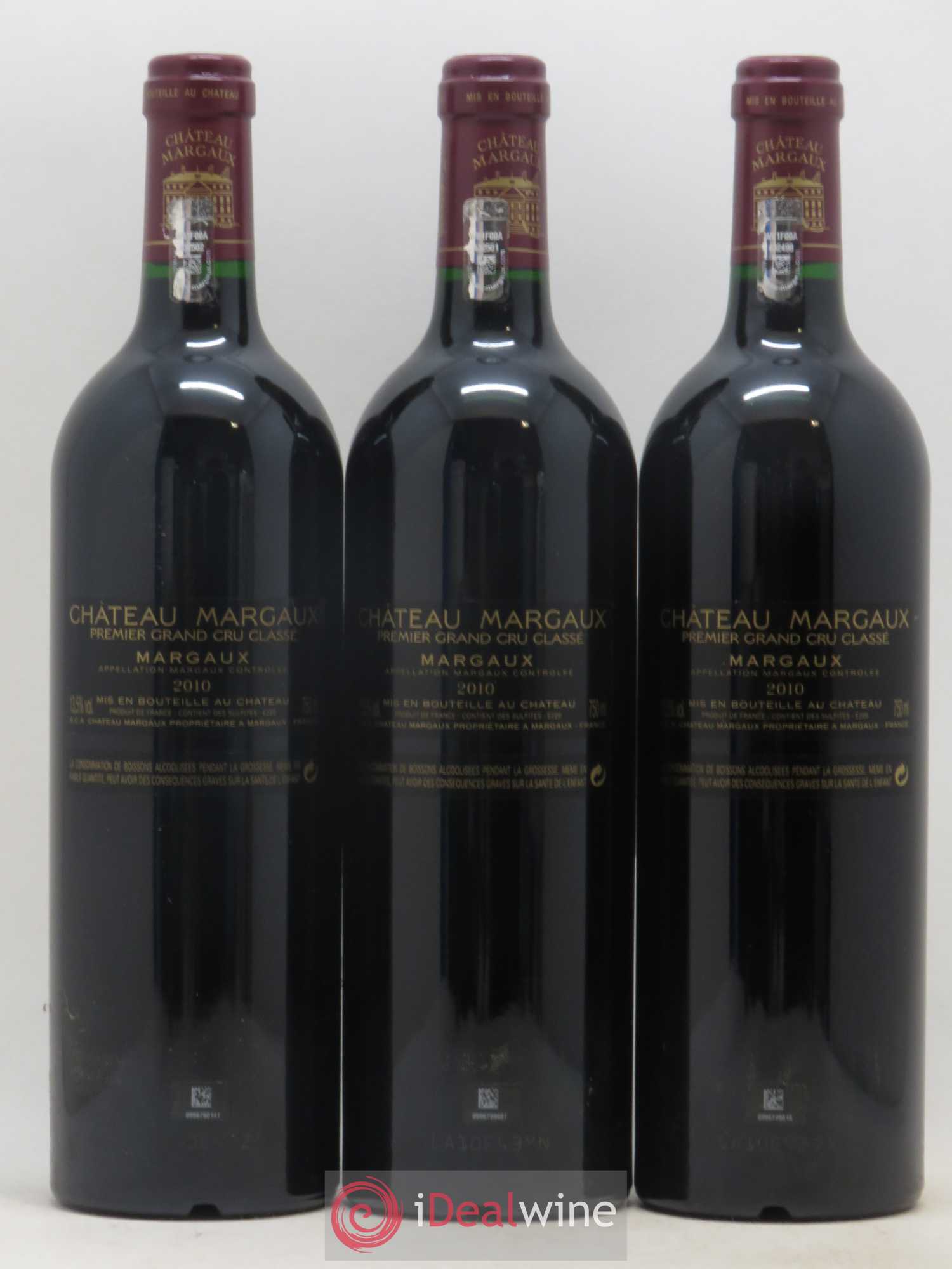 Château Margaux 1er Grand Cru Classé 2010 - Lot de 3 bouteilles - 1