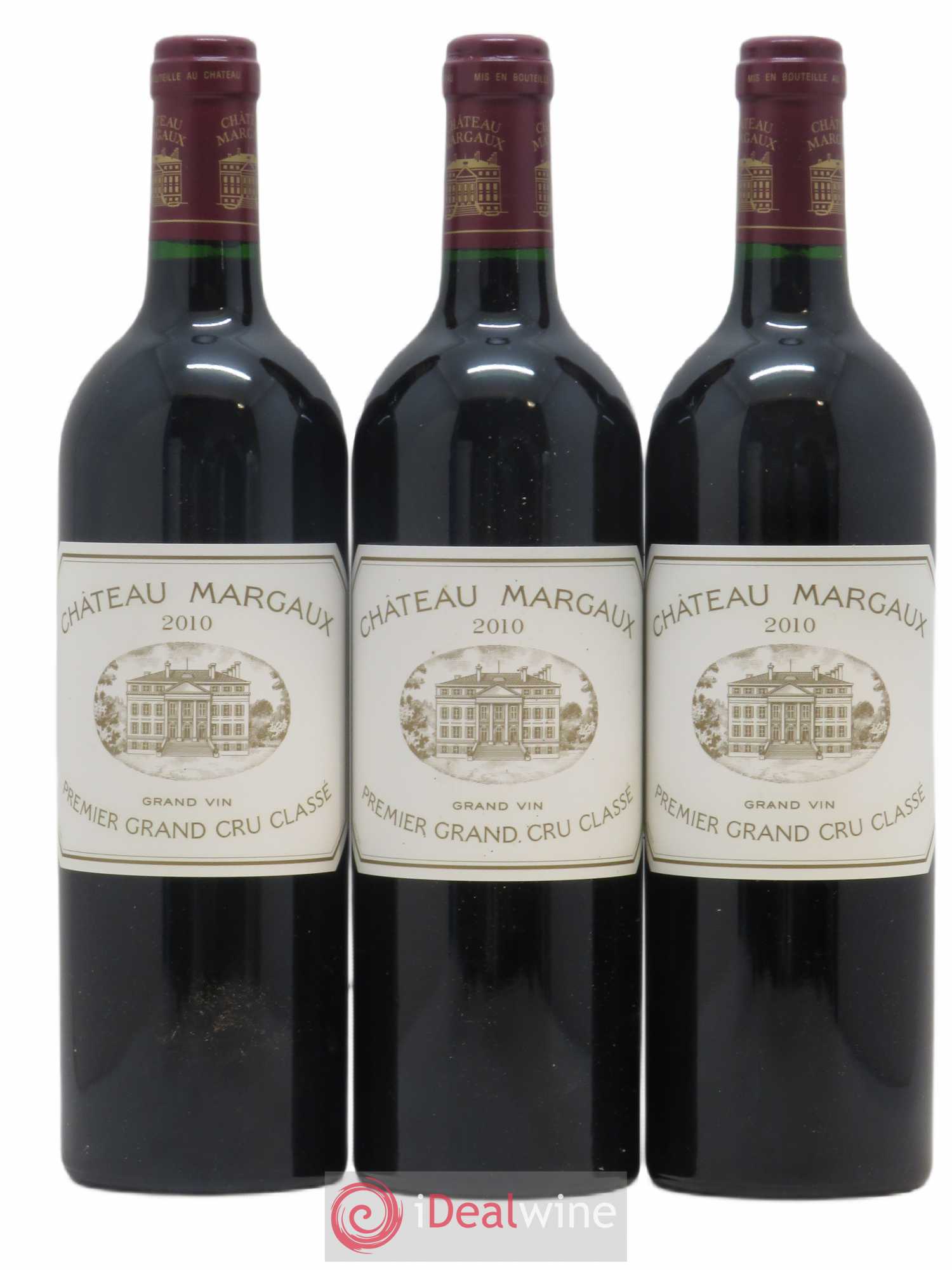 Château Margaux 1er Grand Cru Classé 2010 - Lot de 3 bouteilles - 0
