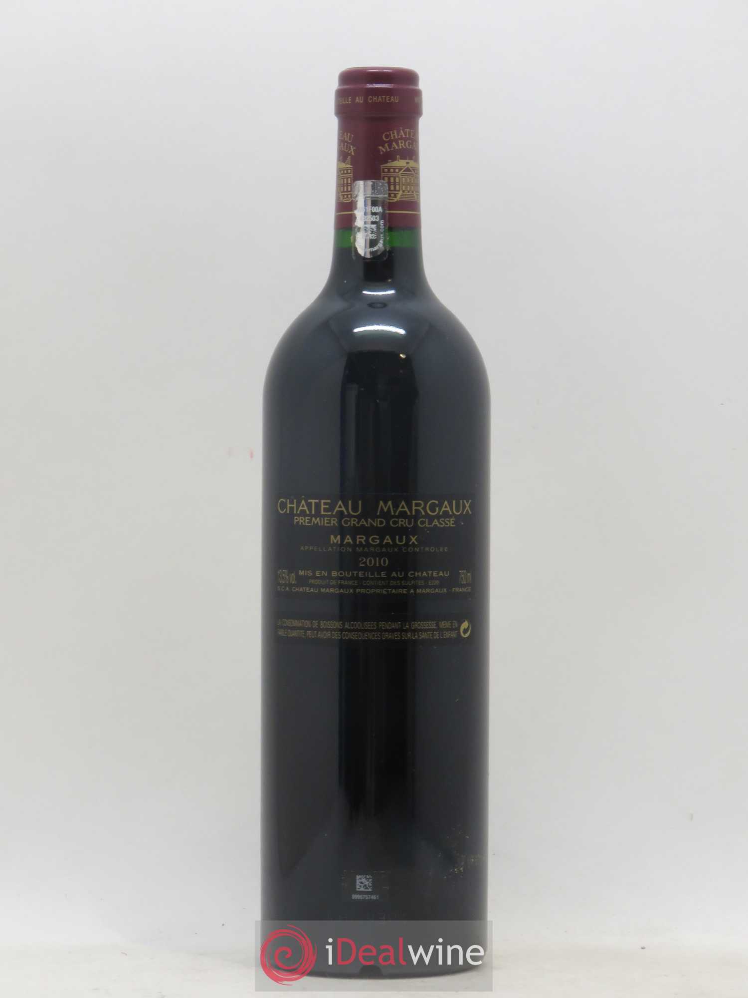 Château Margaux 1er Grand Cru Classé 2010 - Lot de 1 bouteille - 1