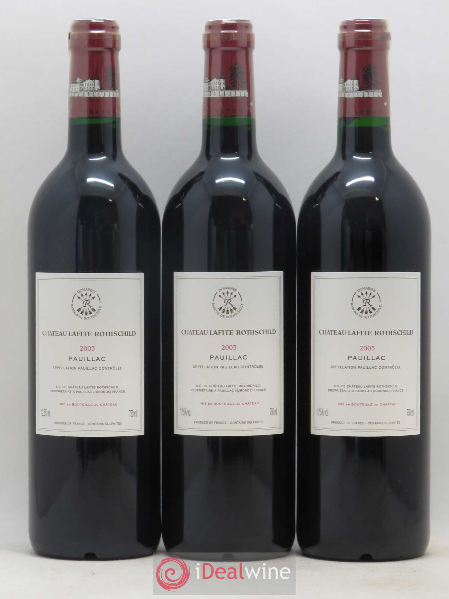 Château Lafite Rothschild 1er Grand Cru Classé 2003 - Lot de 3 bouteilles - 1