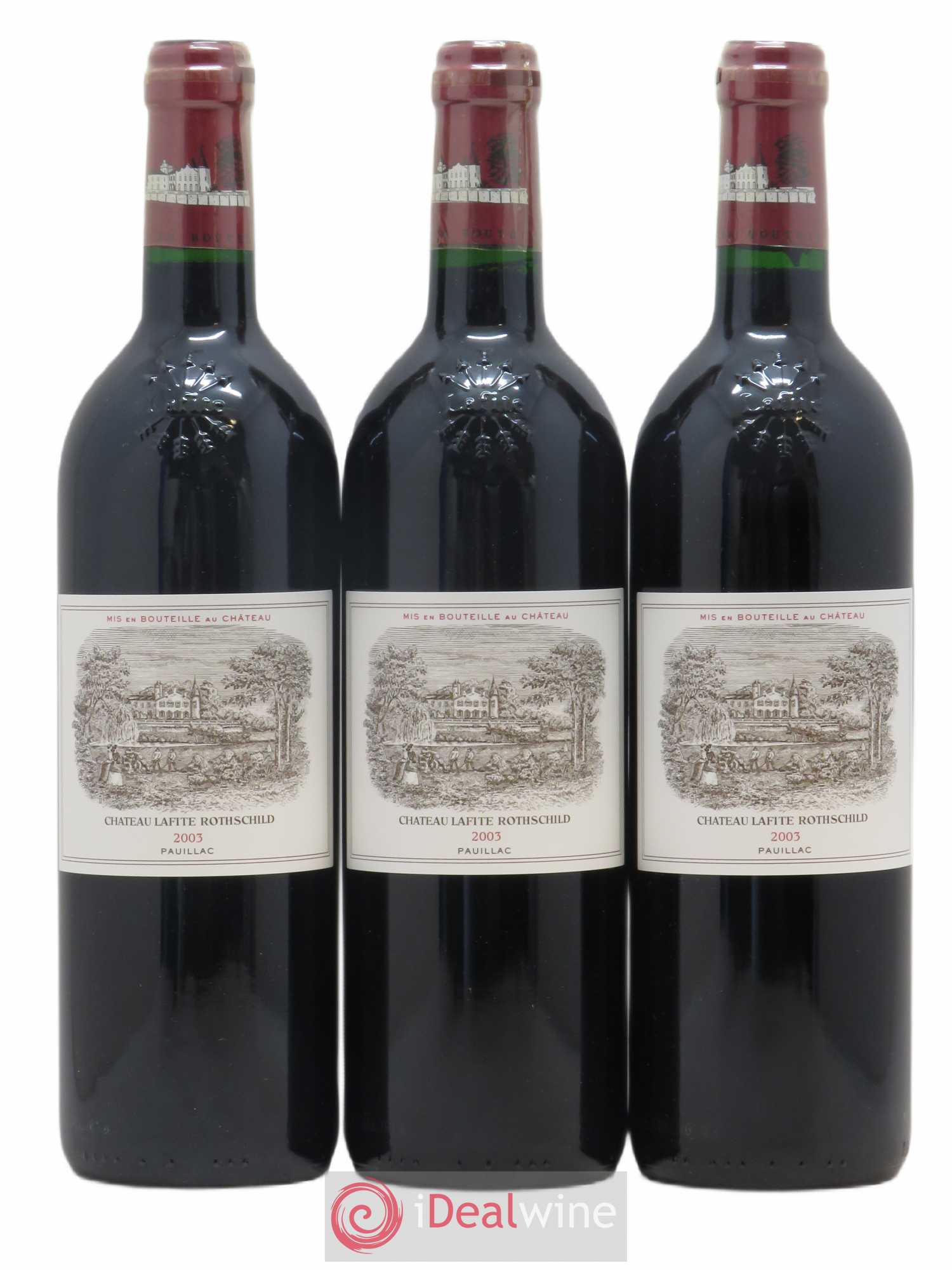 Château Lafite Rothschild 1er Grand Cru Classé 2003 - Lot de 3 bouteilles - 0