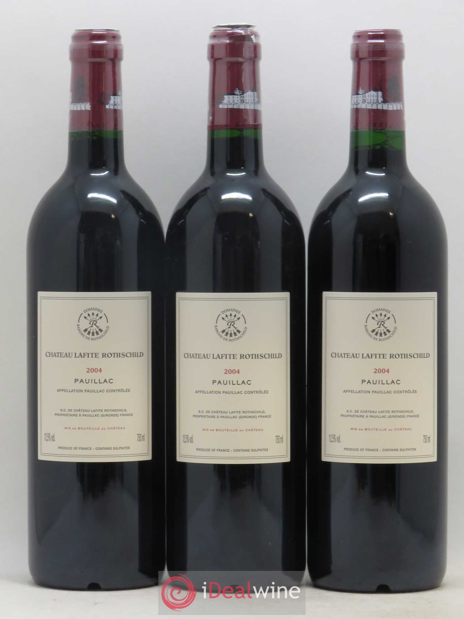 Château Lafite Rothschild 1er Grand Cru Classé 2004 - Lot de 3 bouteilles - 1