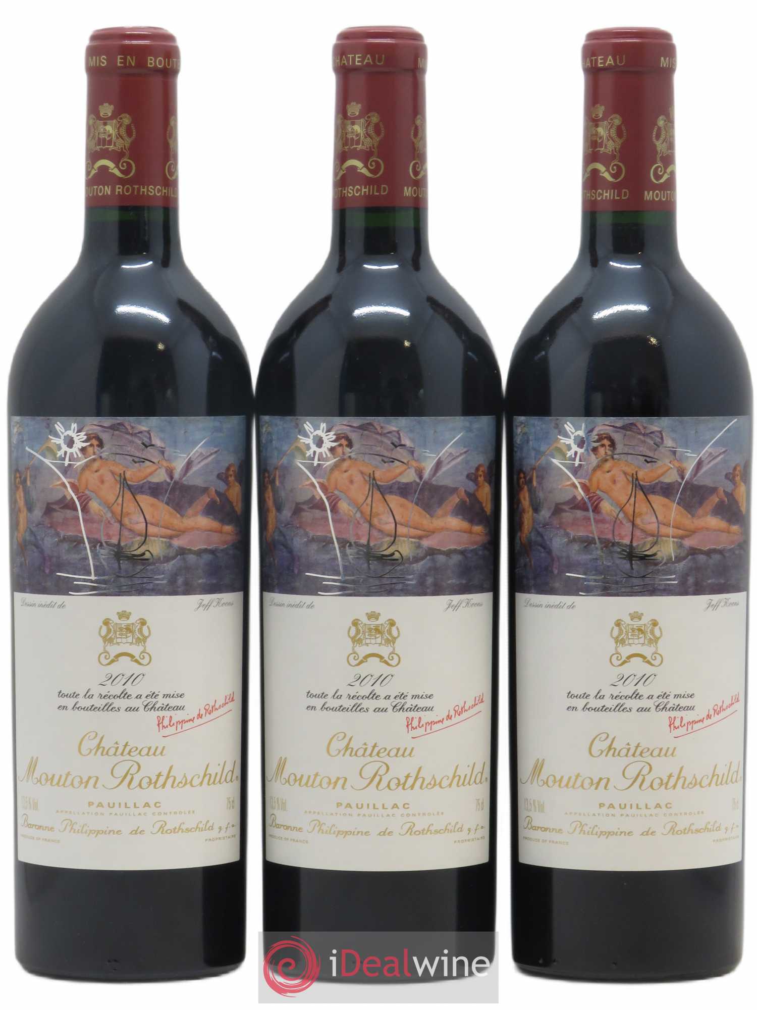 Château Mouton Rothschild 1er Grand Cru Classé 2010 - Lot de 3 bouteilles - 0