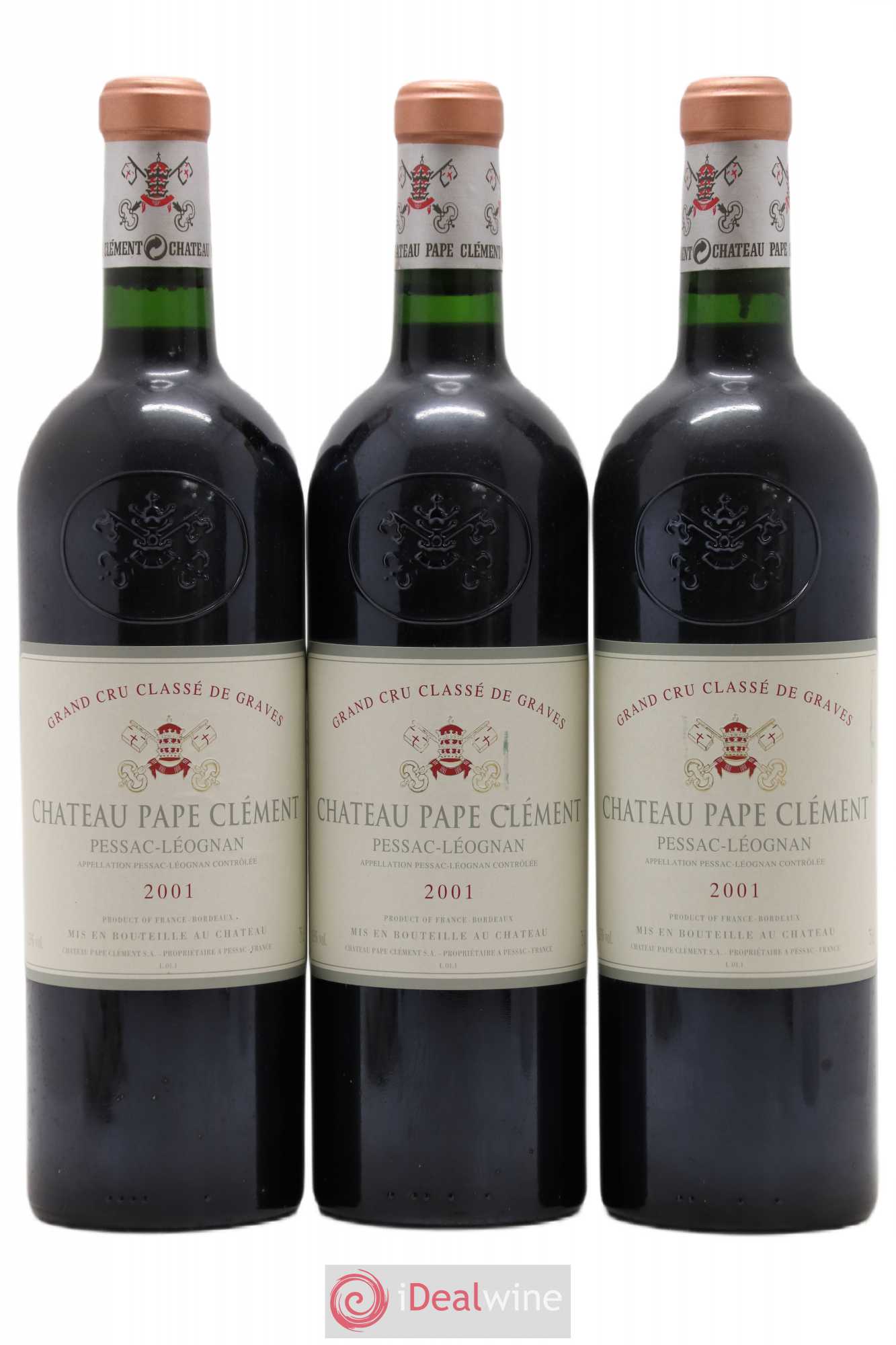 Château Pape Clément Cru Classé de Graves 2001 - Lot de 3 bouteilles - 0