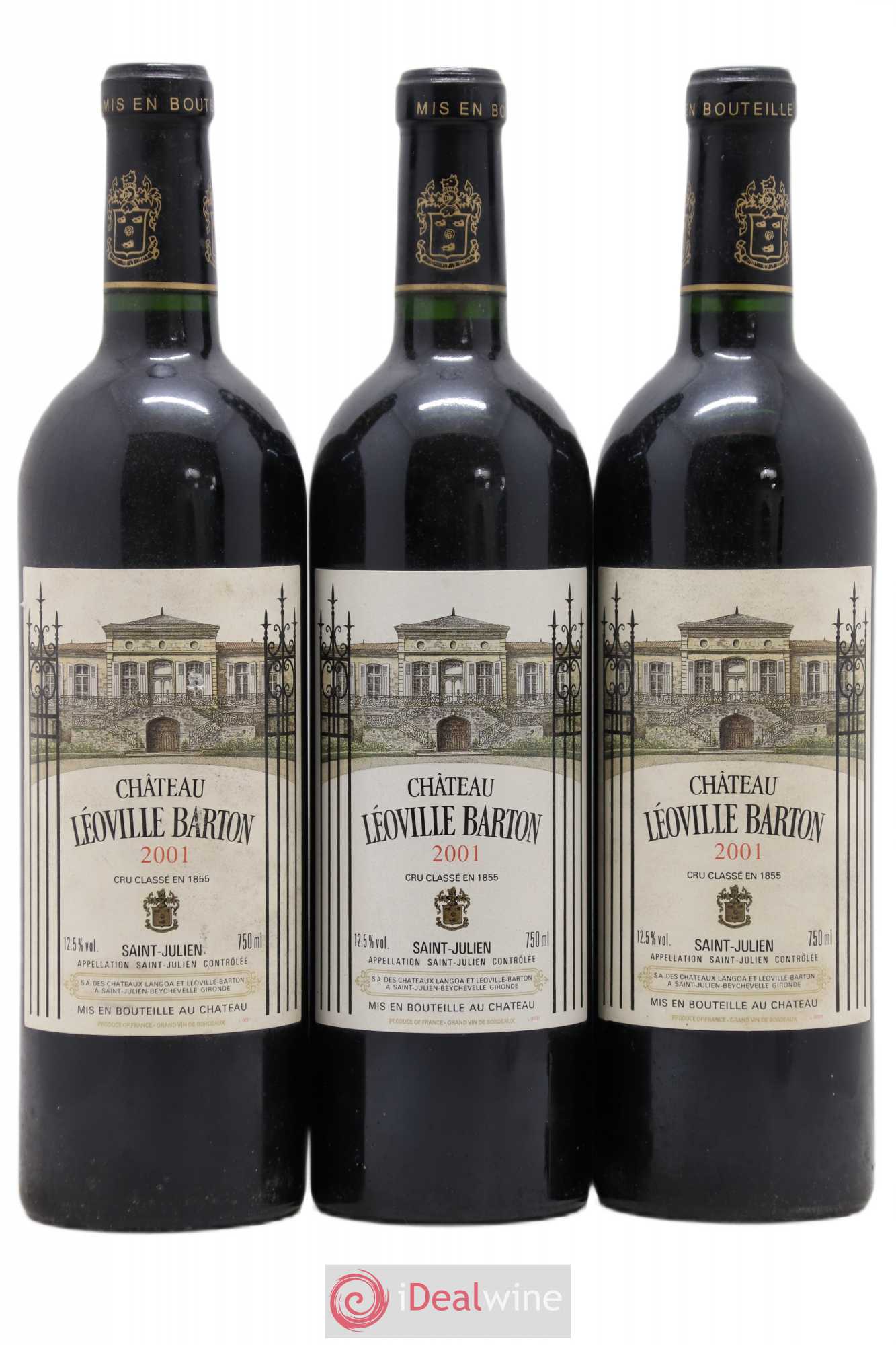 Château Léoville Barton 2ème Grand Cru Classé 2001 - Lot de 3 bouteilles - 0