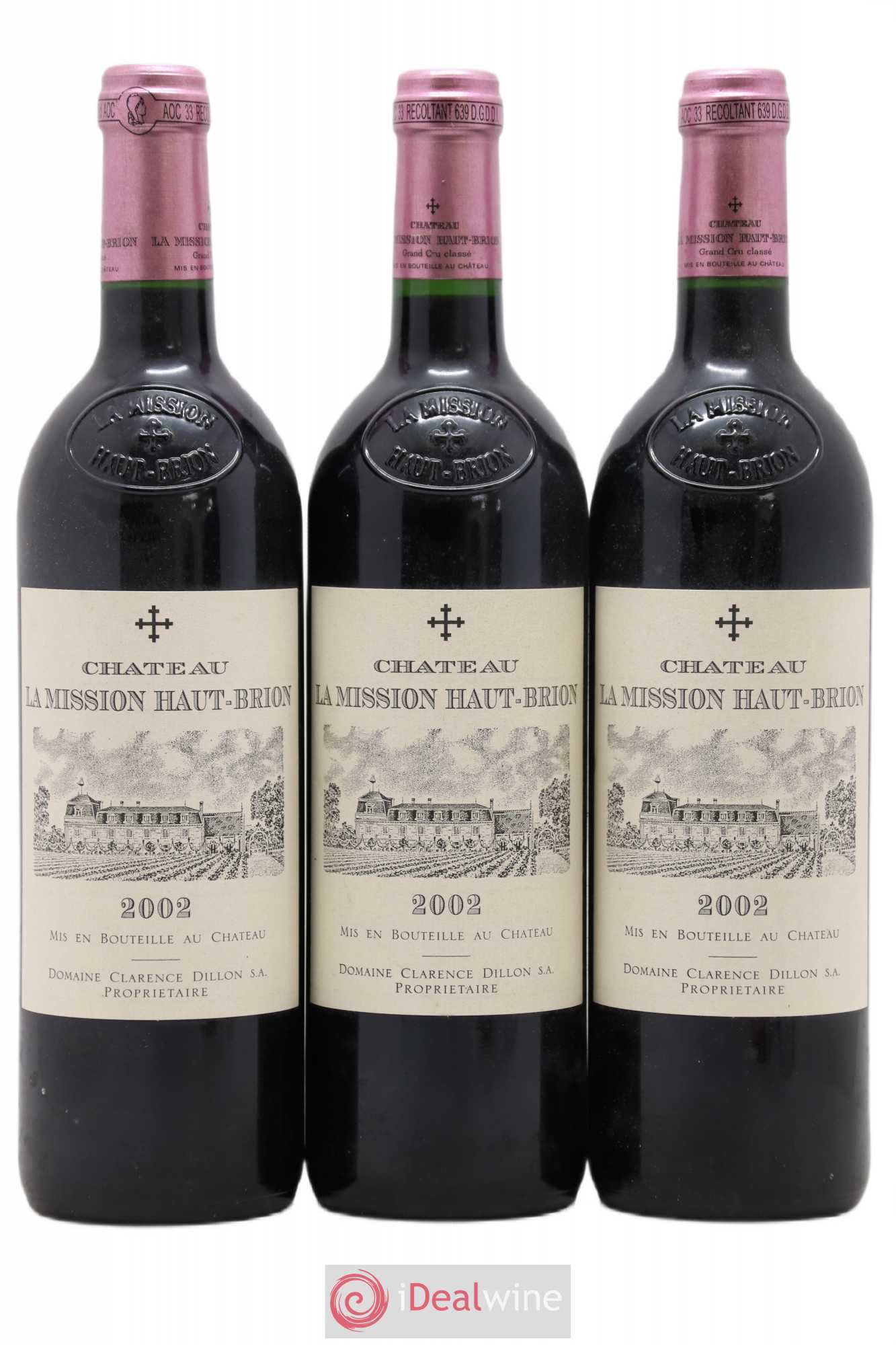 Château la Mission Haut-Brion Cru Classé de Graves 2002 - Lot de 3 bouteilles - 0