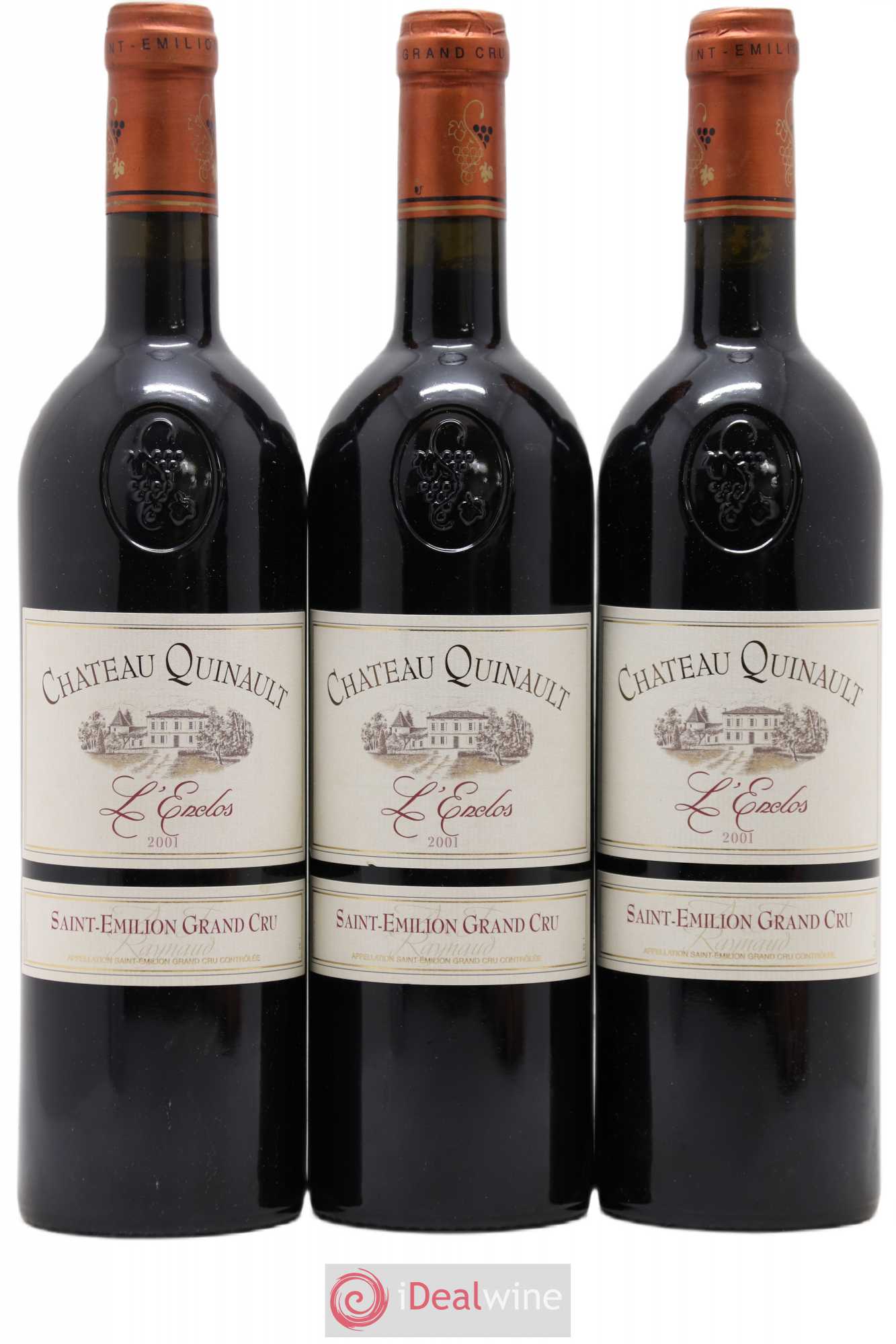 Château Quinault L'Enclos 2001 - Lot de 3 bouteilles - 0
