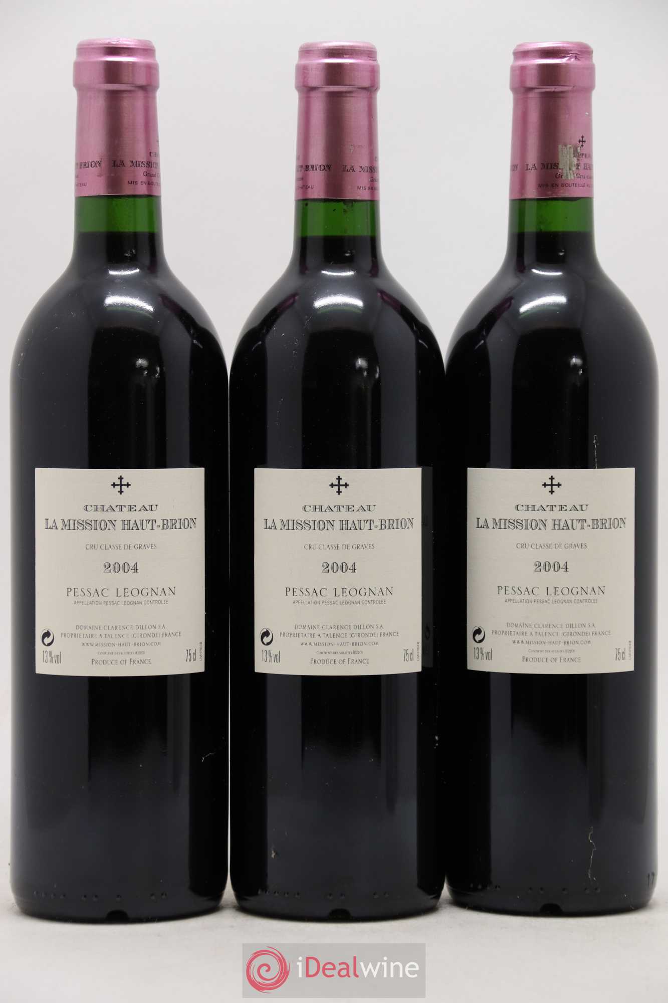 Château la Mission Haut-Brion Cru Classé de Graves 2004 - Lot de 3 bouteilles - 1